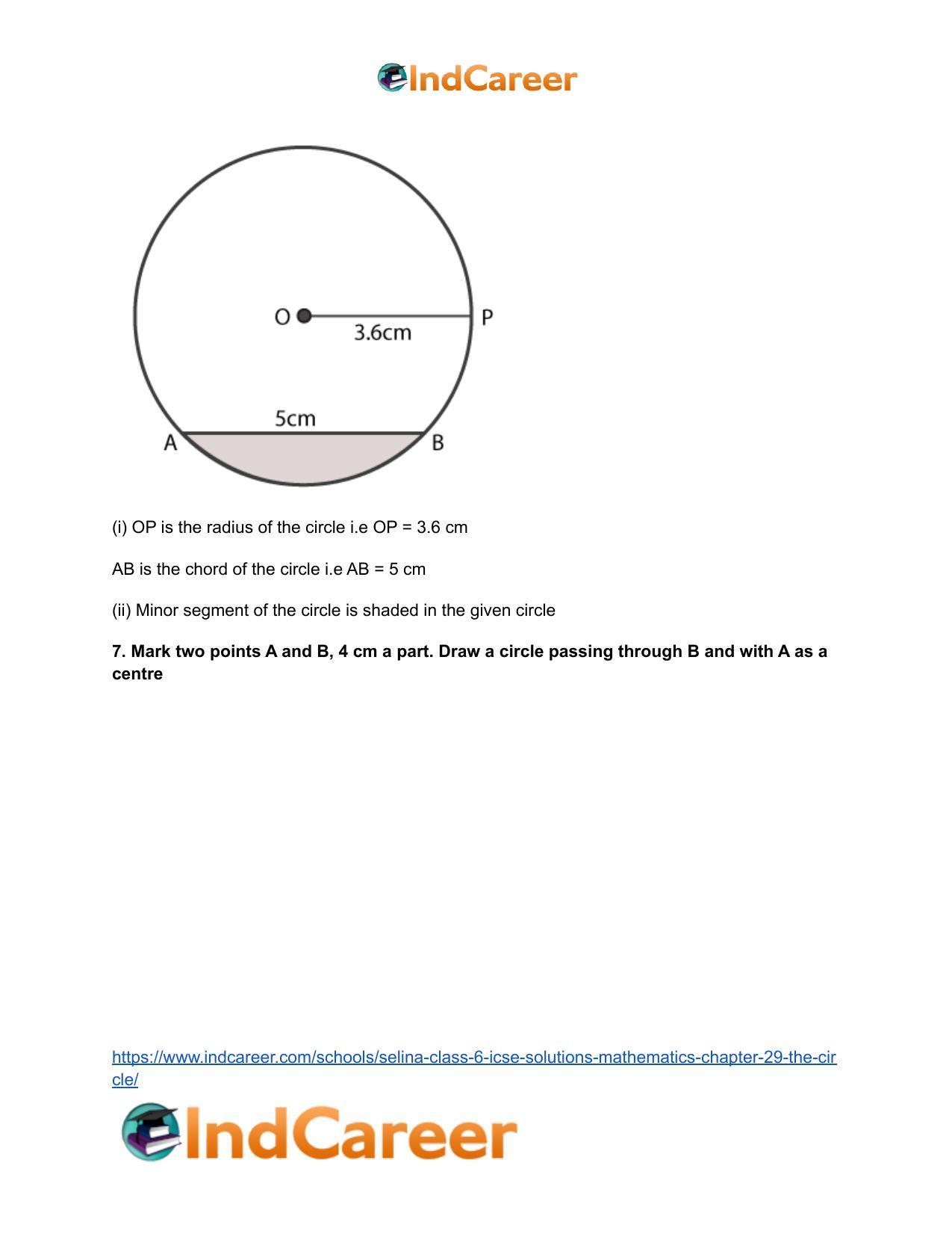 Selina Class 6 ICSE Solutions Mathematics : Chapter 29- The Circle - Page 9