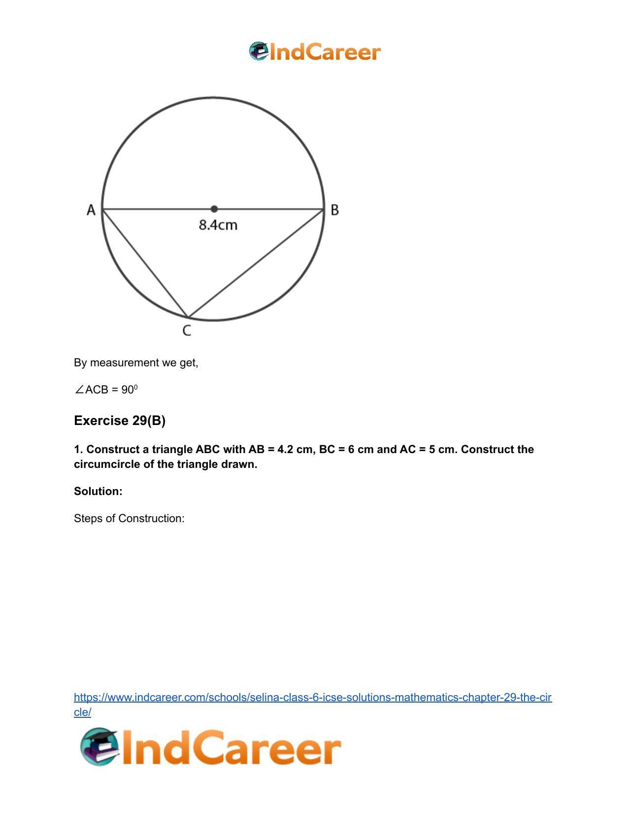 Selina Class 6 ICSE Solutions Mathematics : Chapter 29- The Circle - Page 11