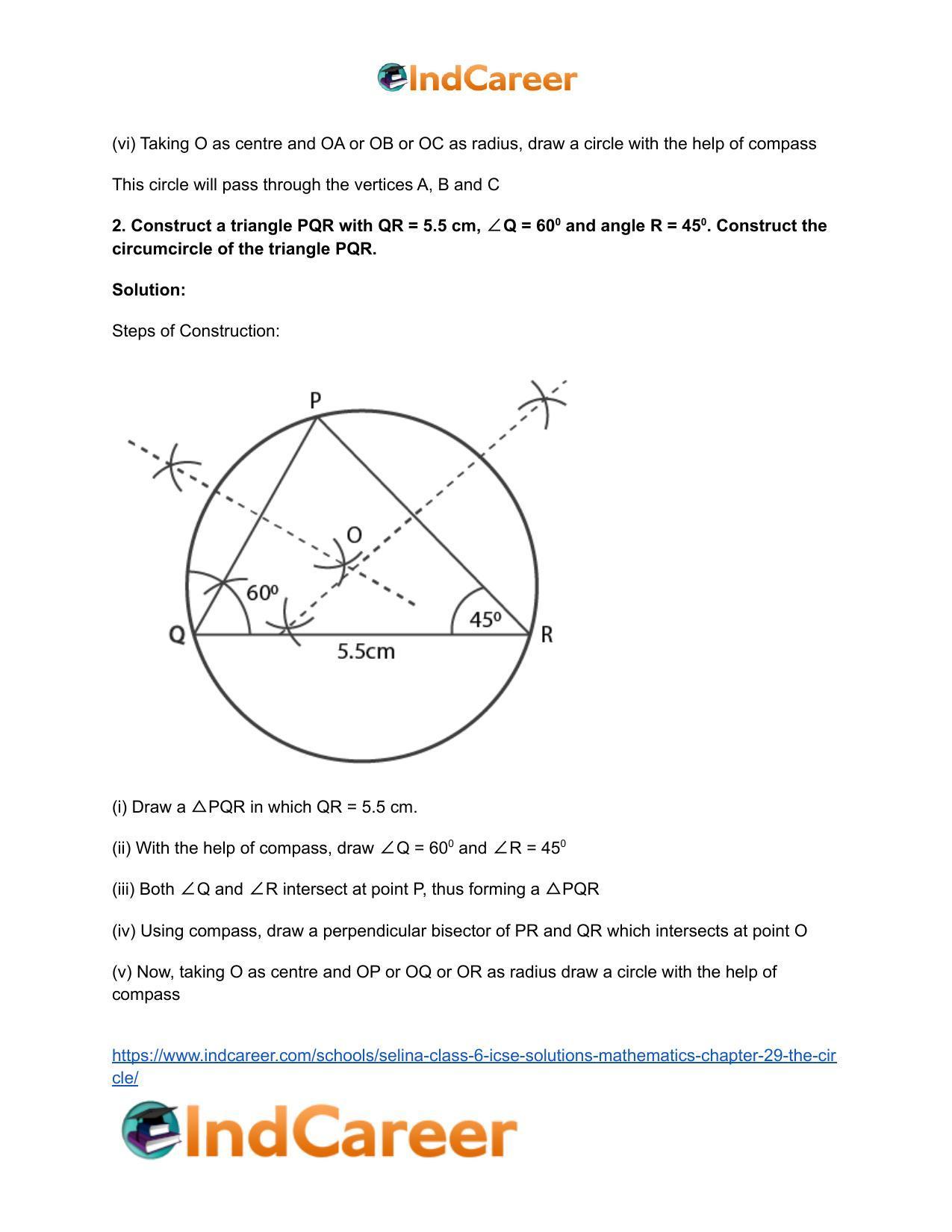Selina Class 6 ICSE Solutions Mathematics : Chapter 29- The Circle - Page 13