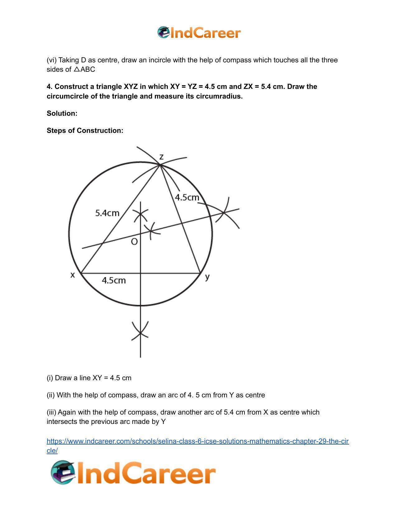 Selina Class 6 ICSE Solutions Mathematics : Chapter 29- The Circle - Page 15
