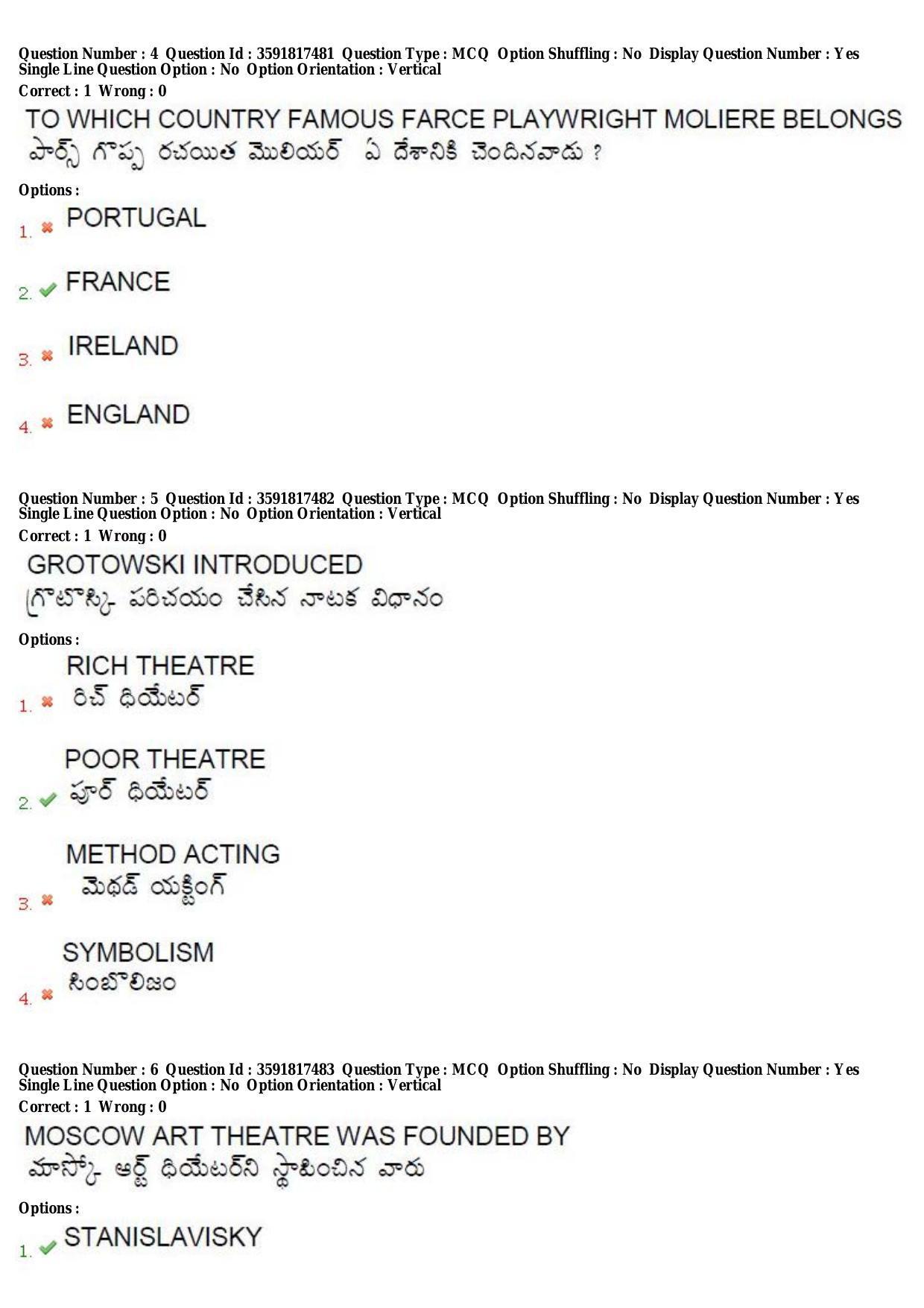 TS CPGET 2018 M.A. Theatre Arts (Shift 3) Question Paper with Answer Key - Page 3