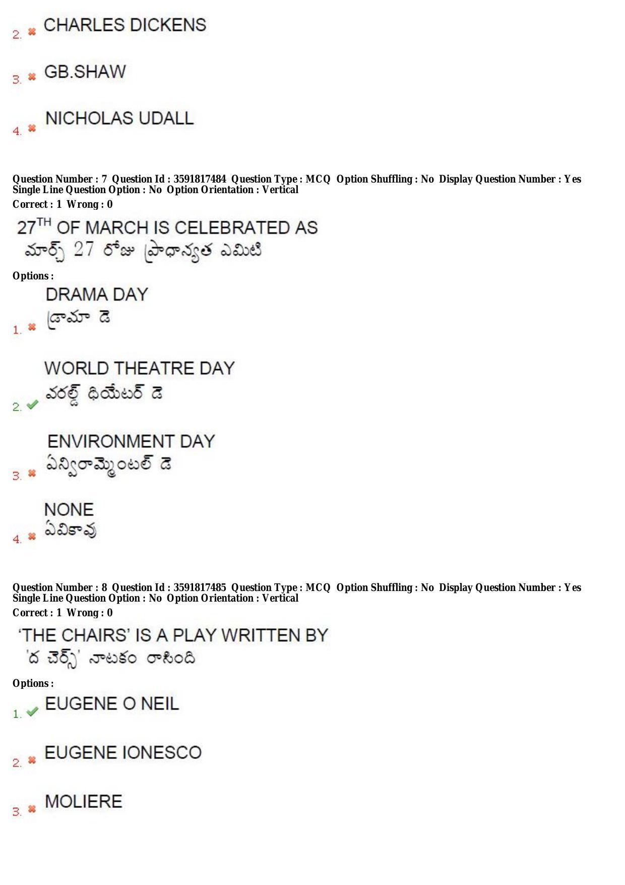 TS CPGET 2018 M.A. Theatre Arts (Shift 3) Question Paper with Answer Key - Page 4