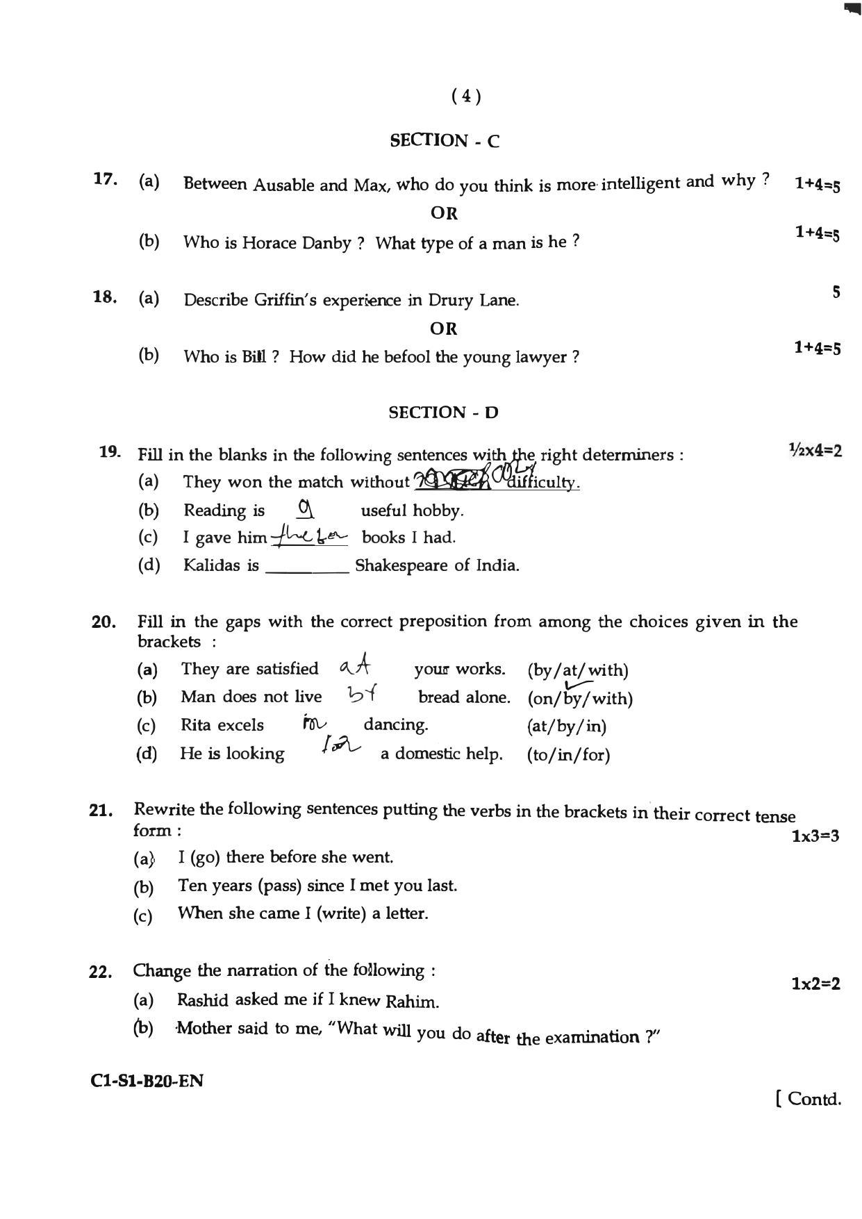 SEBA HSLC English Question Paper 2020 - Page 5