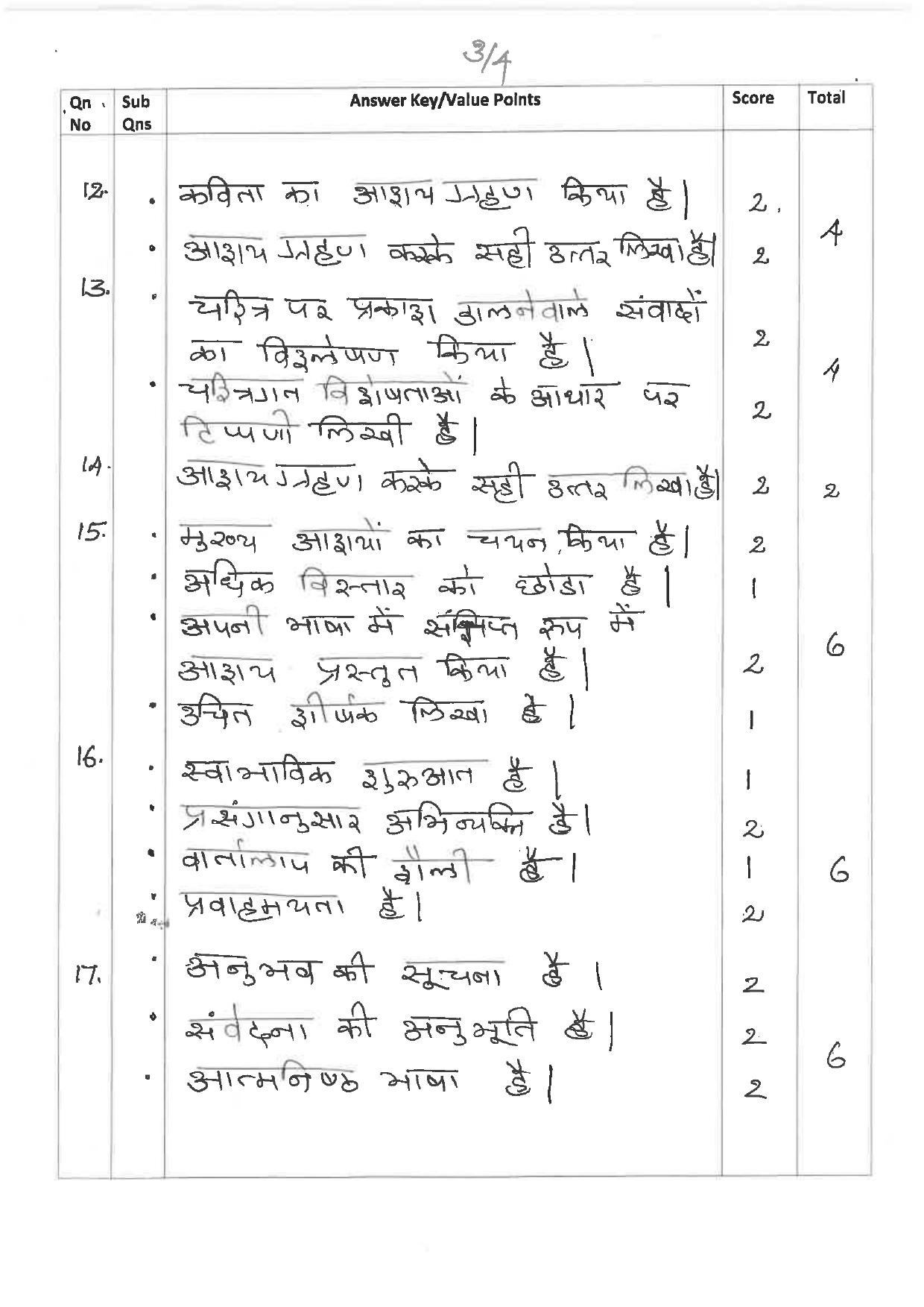 Kerala Plus Two 2019 Hindi Answer Key - Page 3