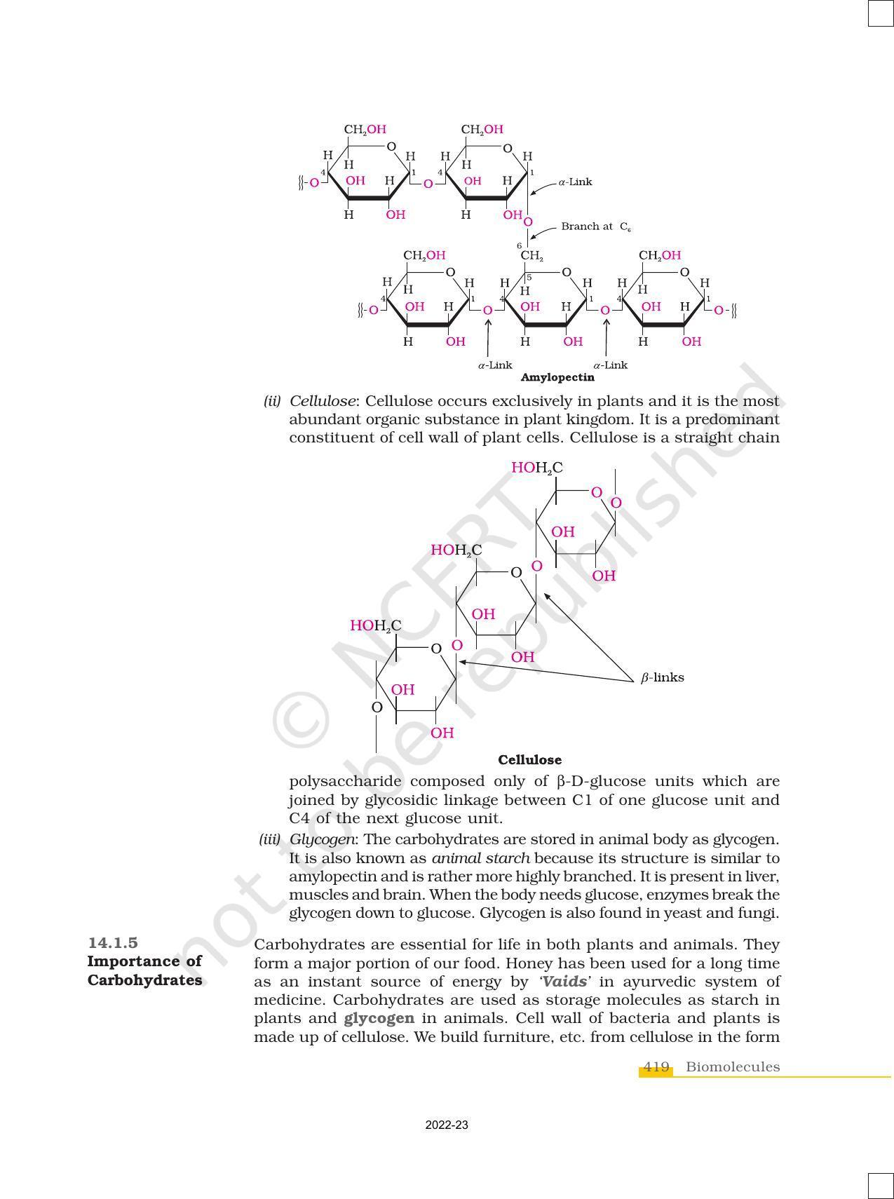 NCERT Book for Class 12 Chemistry Chapter 14 Biomolecules - Page 9
