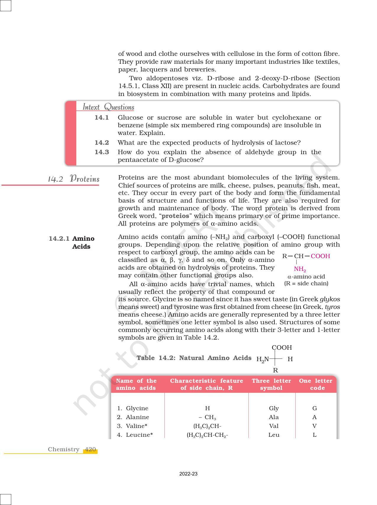 NCERT Book for Class 12 Chemistry Chapter 14 Biomolecules - Page 10
