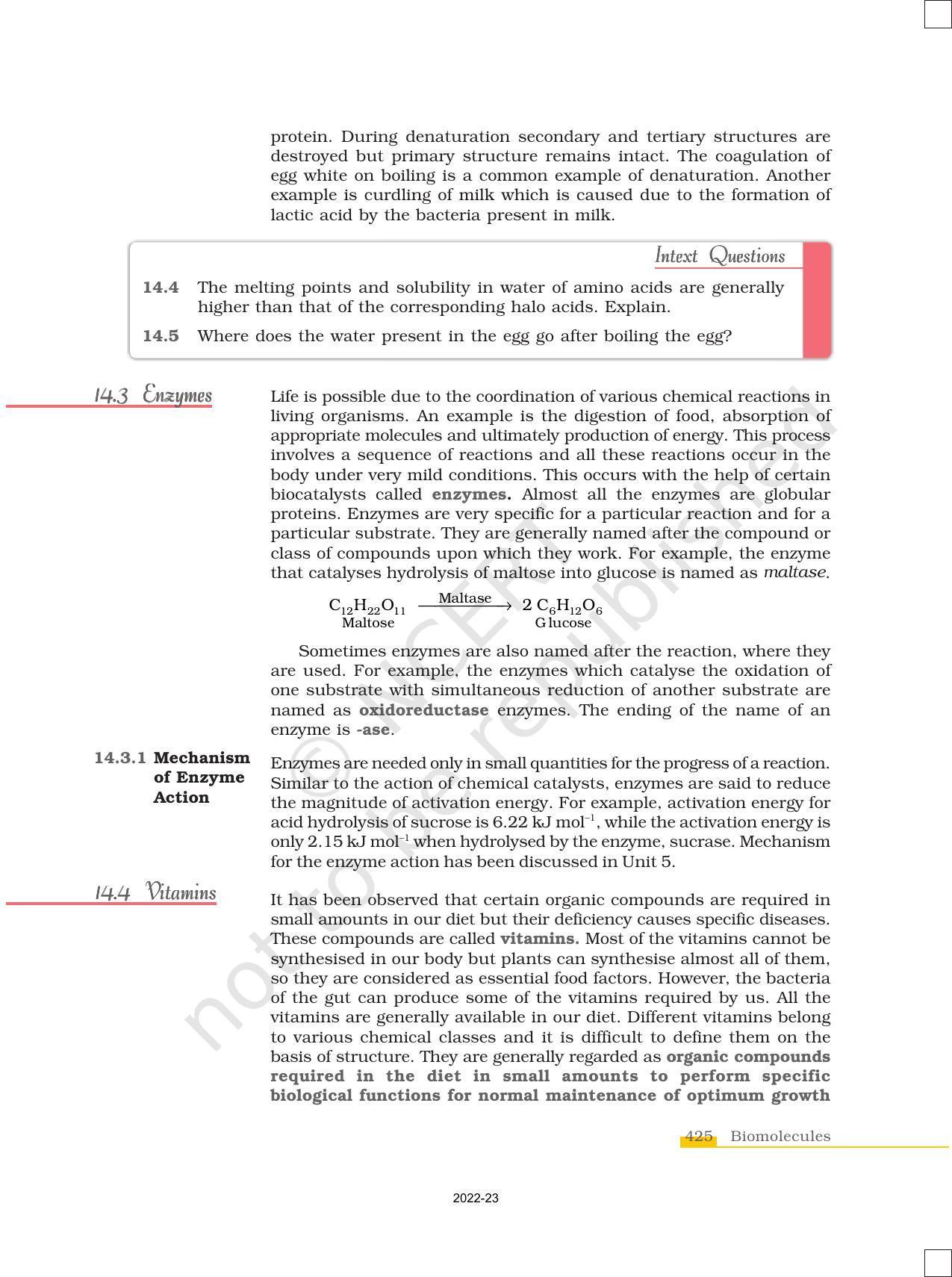 NCERT Book for Class 12 Chemistry Chapter 14 Biomolecules - Page 15