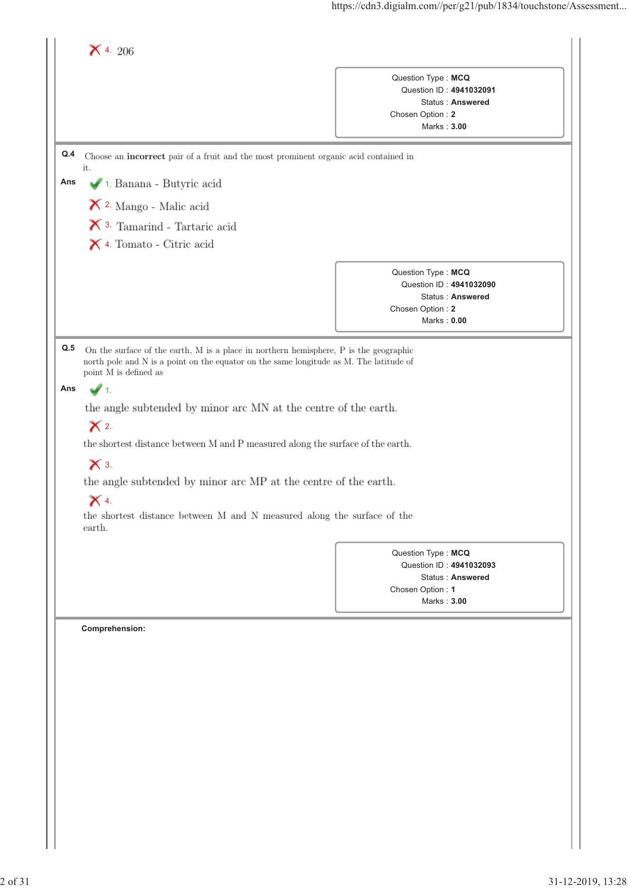 NEST 2019 Question Paper - Page 2