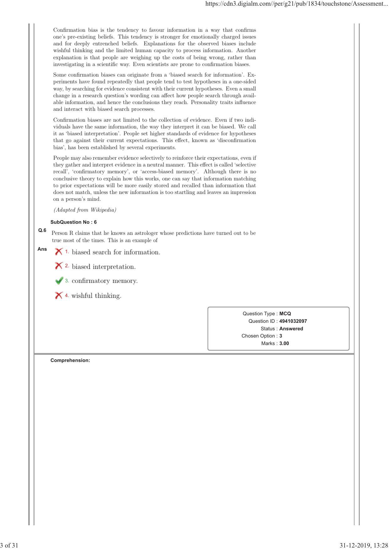 NEST 2019 Question Paper - Page 3