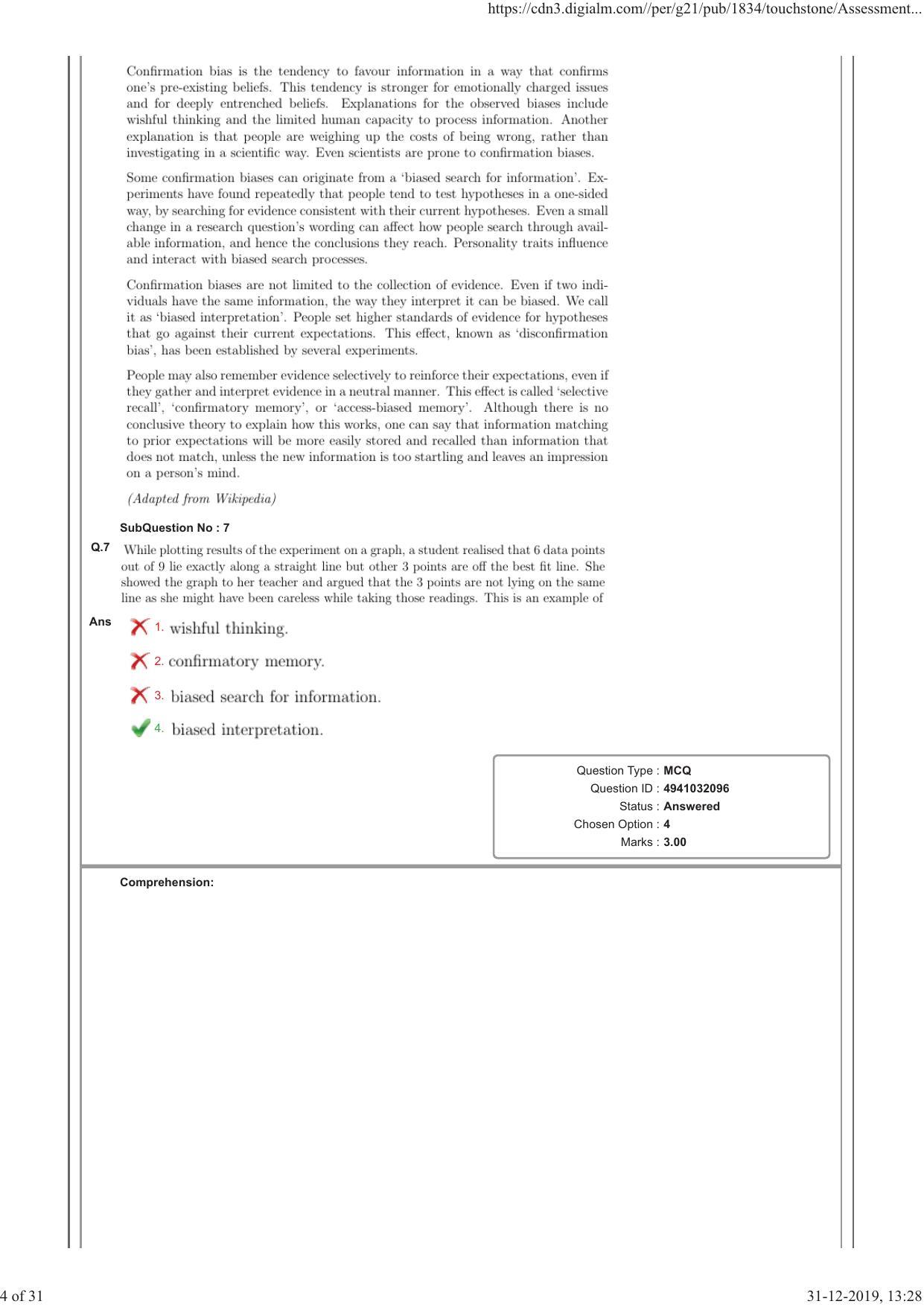 NEST 2019 Question Paper - Page 4