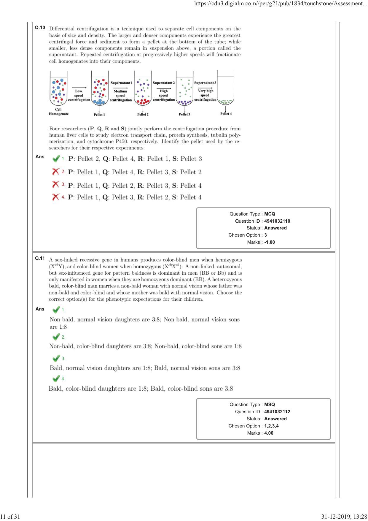 NEST 2019 Question Paper - Page 11