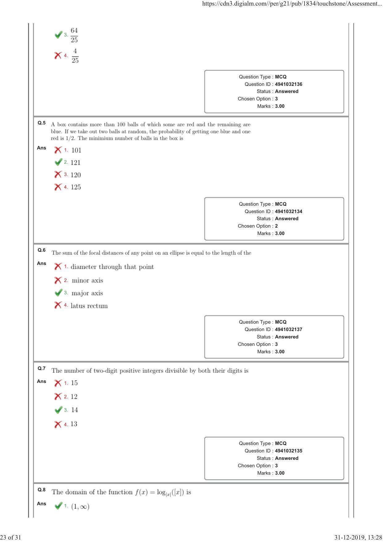 NEST 2019 Question Paper - Page 23