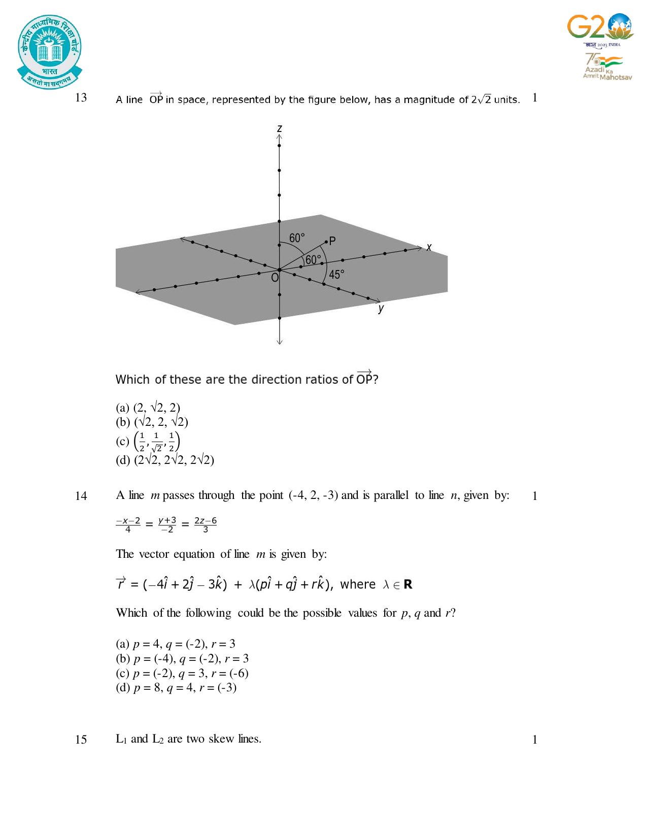 CBSE Class 12 Mathematics SET 1 Practice Questions 2023-24  - Page 6