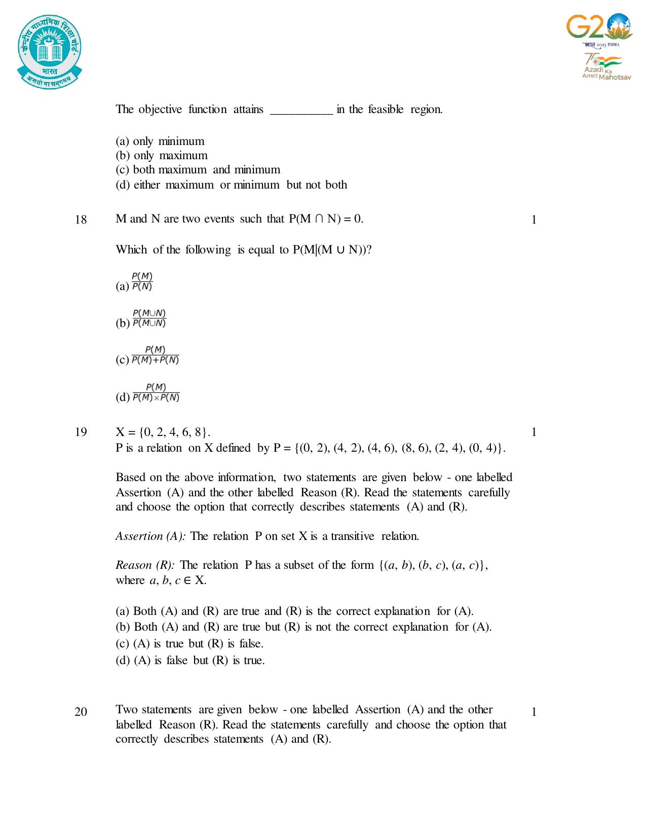 CBSE Class 12 Mathematics SET 1 Practice Questions 2023-24  - Page 8