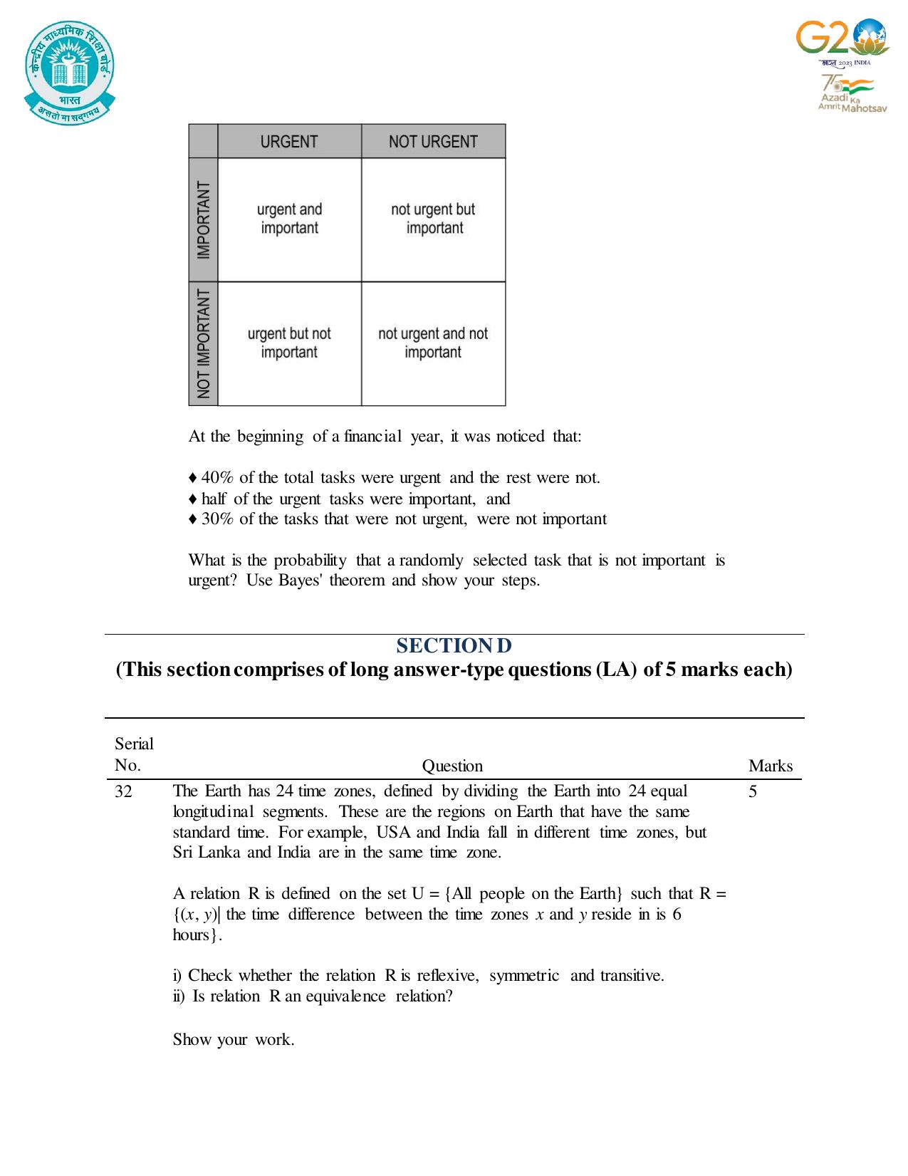 CBSE Class 12 Mathematics SET 1 Practice Questions 2023-24  - Page 14