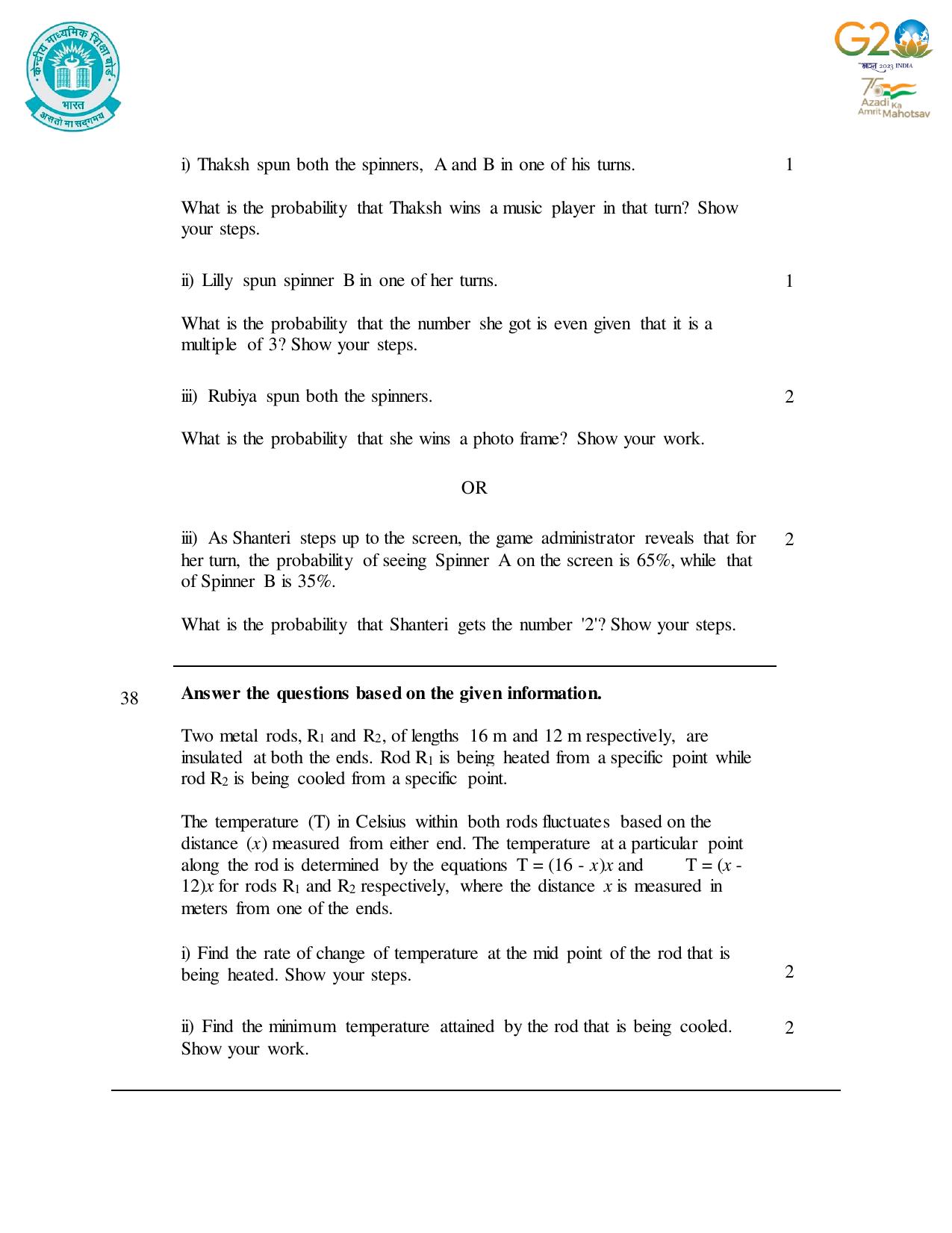 CBSE Class 12 Mathematics SET 1 Practice Questions 2023-24  - Page 19