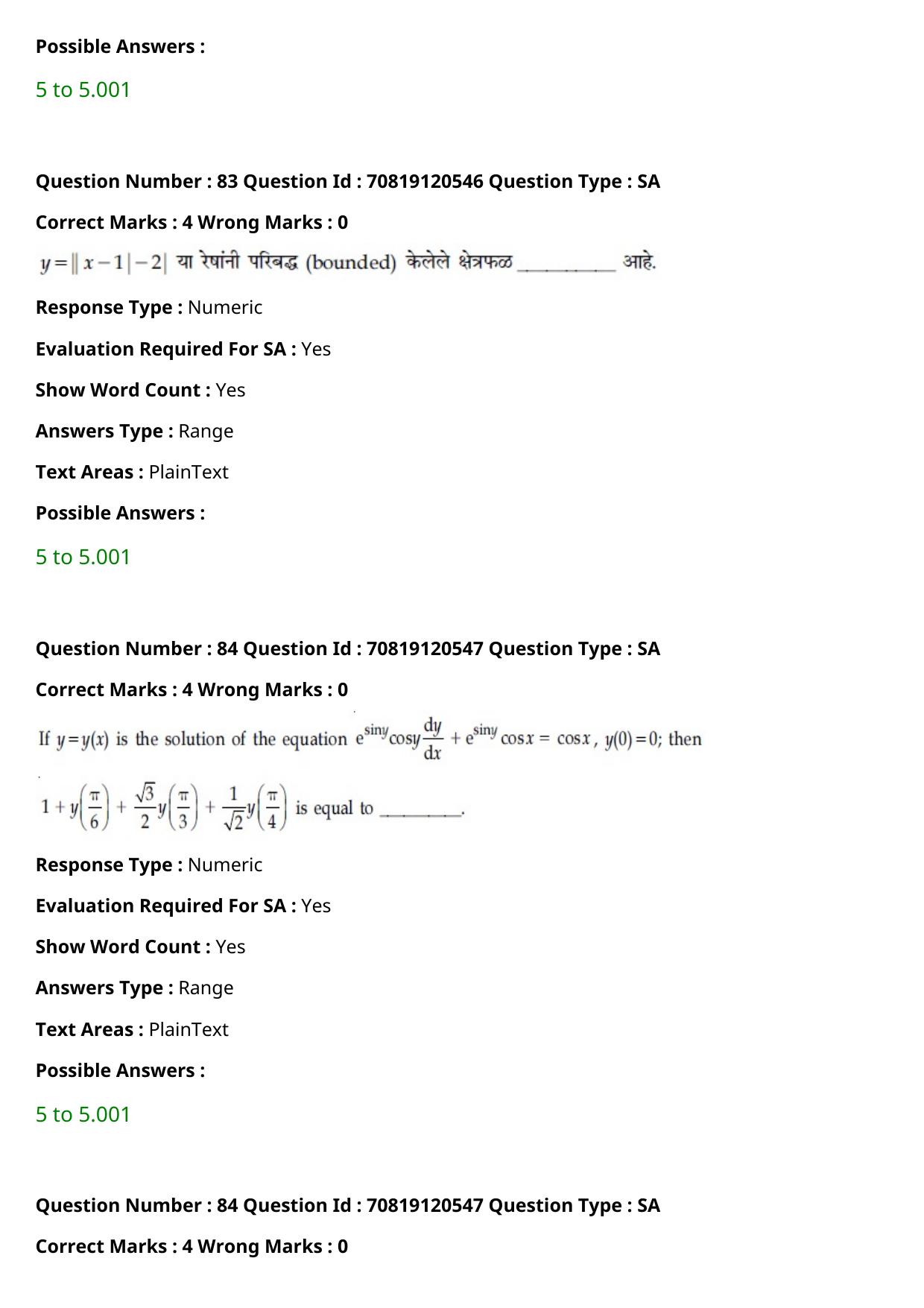 JEE Mains 2021: BTech Marathi (Shift 1) 26-02-2021 Question Paper - Page 95