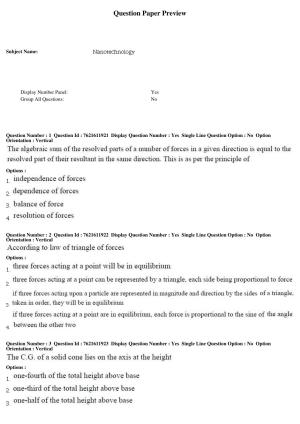 TS PGECET 2017: NanoTechnology Question Papers