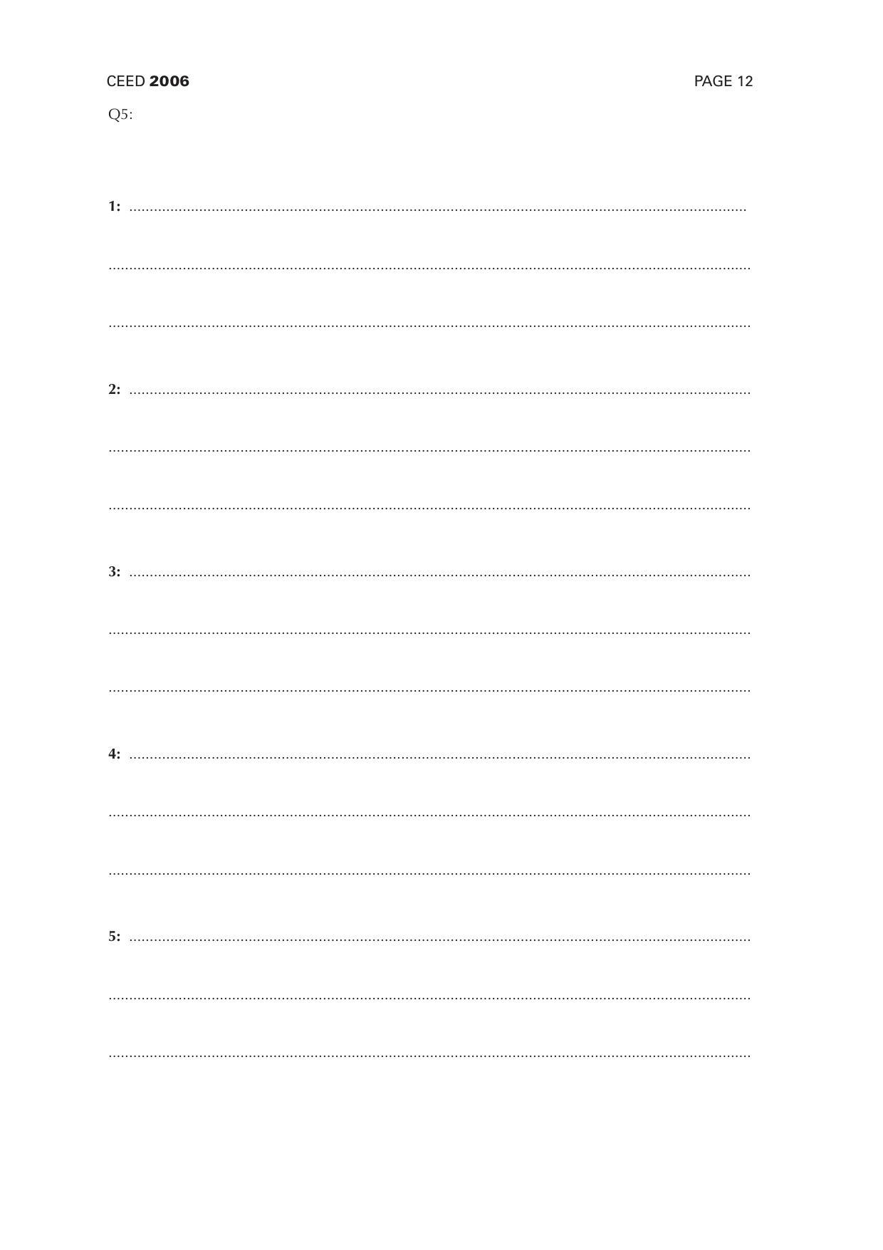 CEED 2006 Question Paper - Page 11