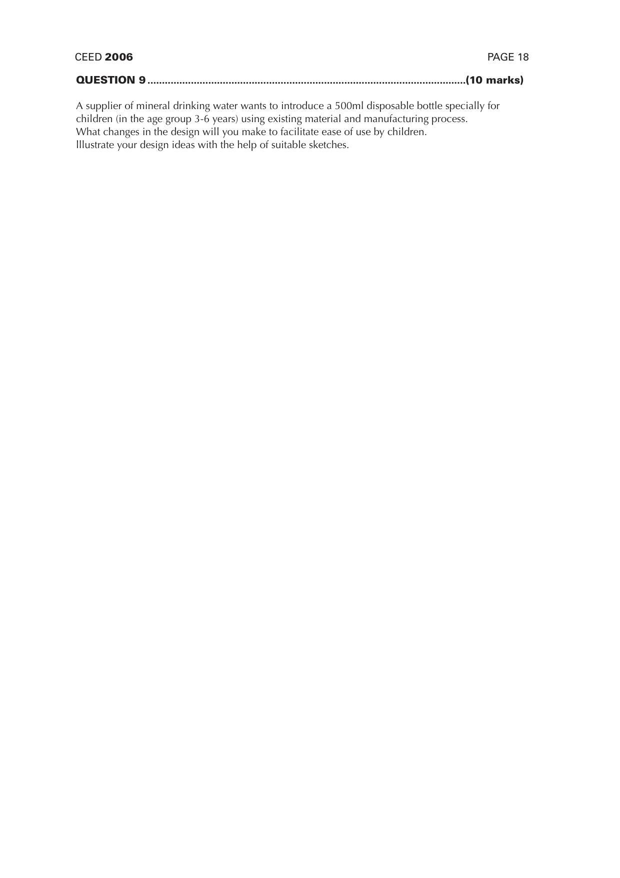 CEED 2006 Question Paper - Page 17