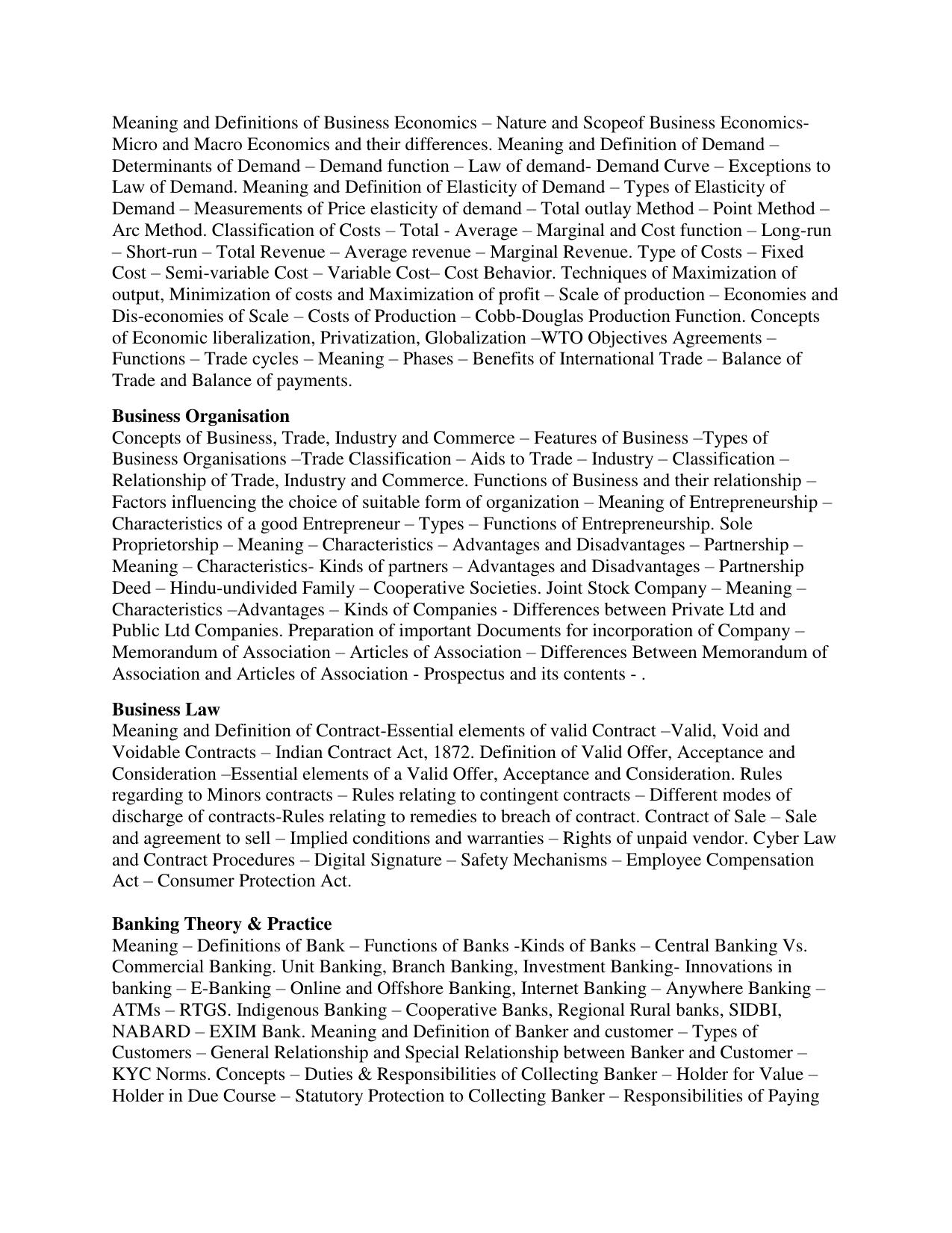 AP PGCET COMMERCE Syllabus - Page 2