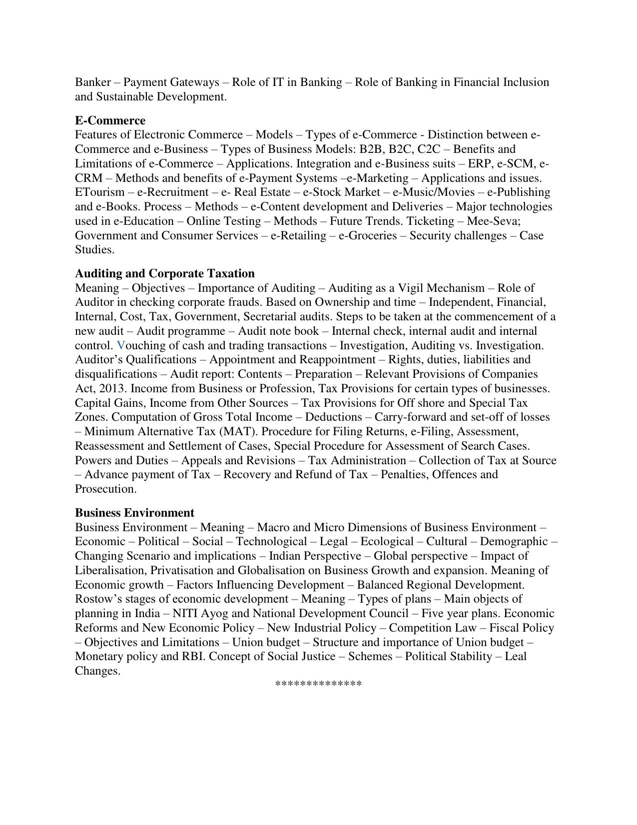 AP PGCET COMMERCE Syllabus - Page 3