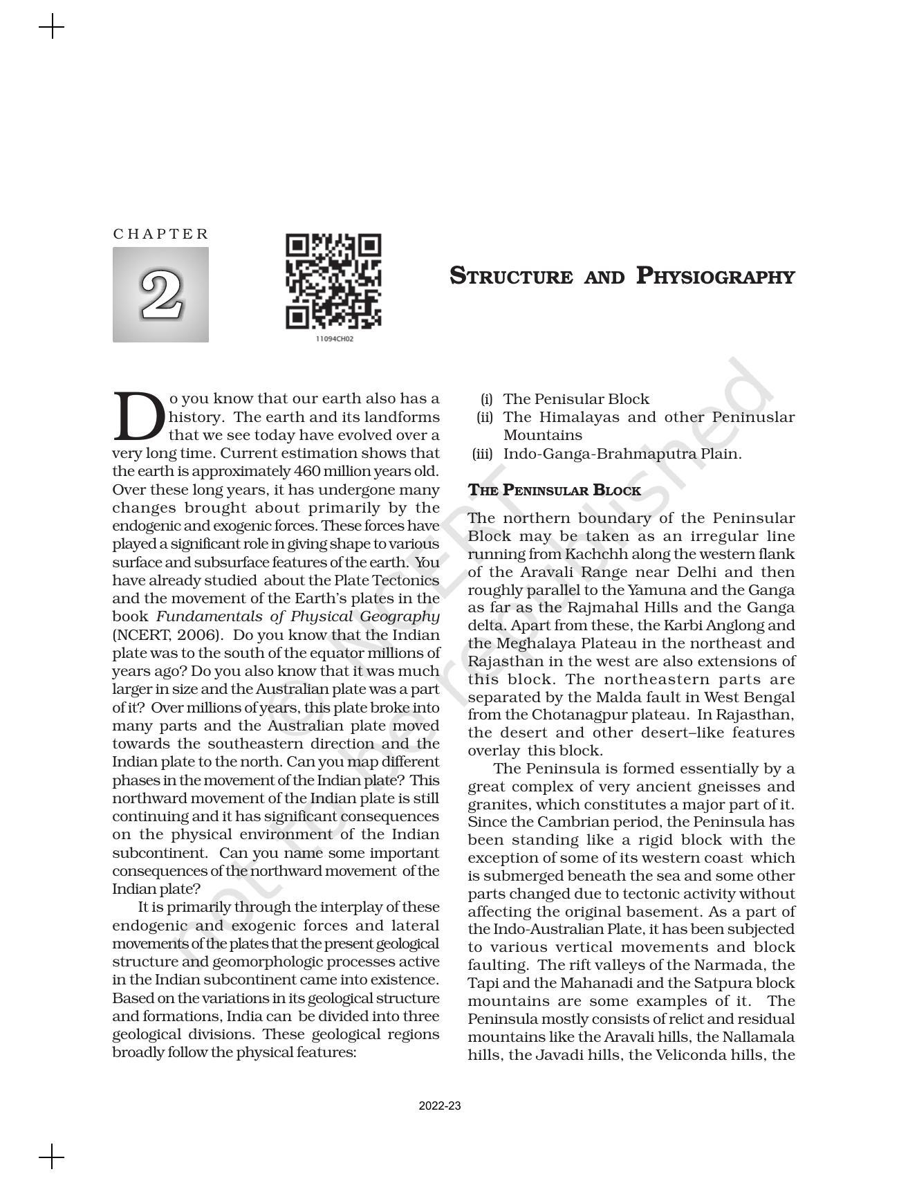 NCERT Book for Class 11 Geography (Part-II) Chapter 2 Structure and Physiography - Page 2