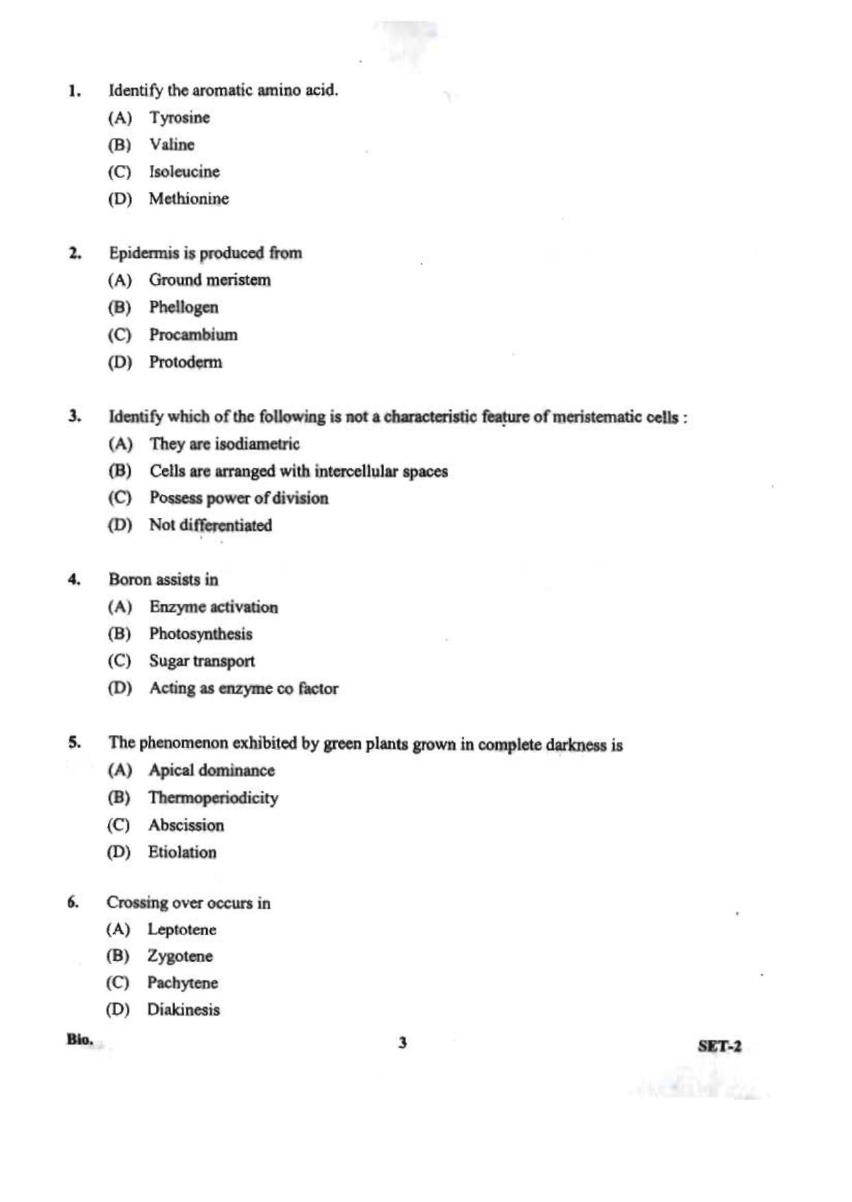 OJEE 2013 Biology Set 2 Question Paper - Page 1