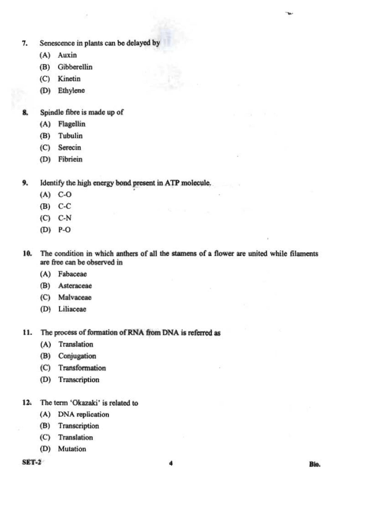 OJEE 2013 Biology Set 2 Question Paper - Page 2