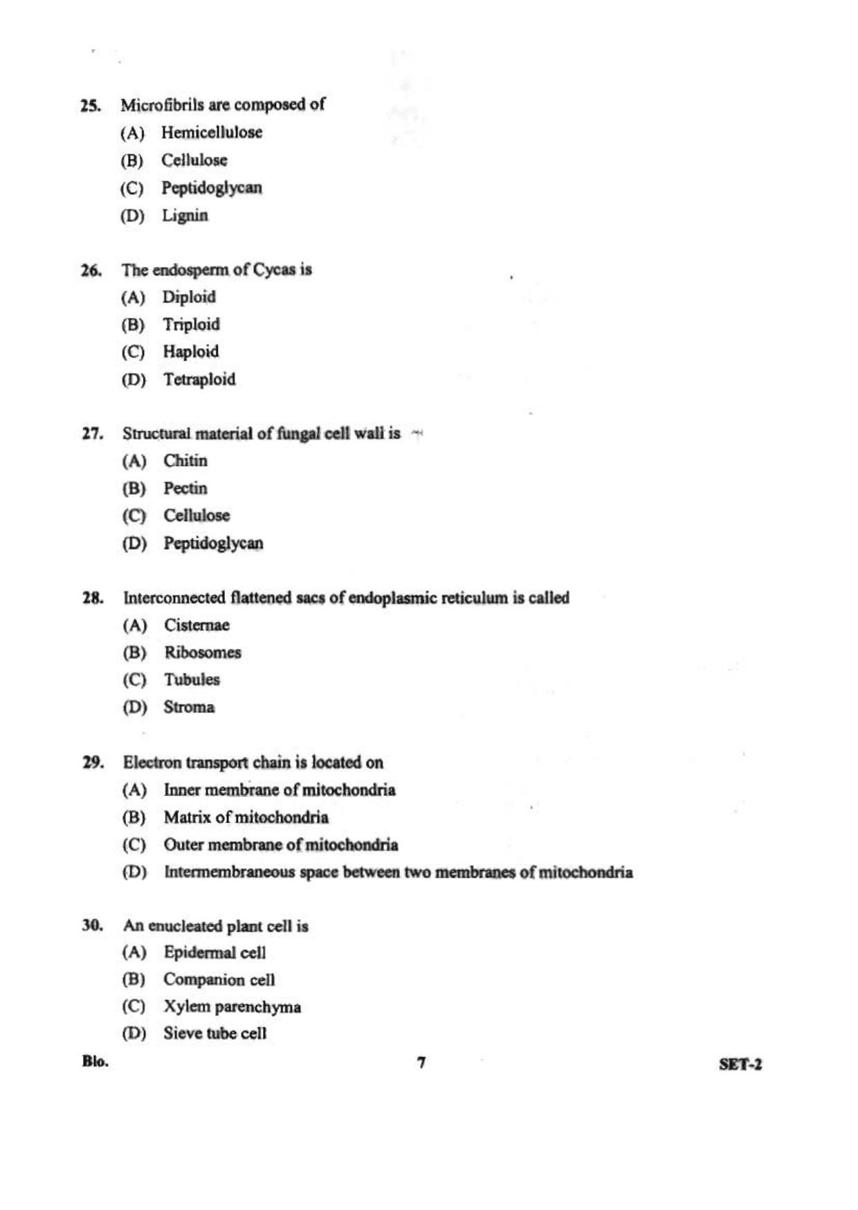 OJEE 2013 Biology Set 2 Question Paper - Page 5