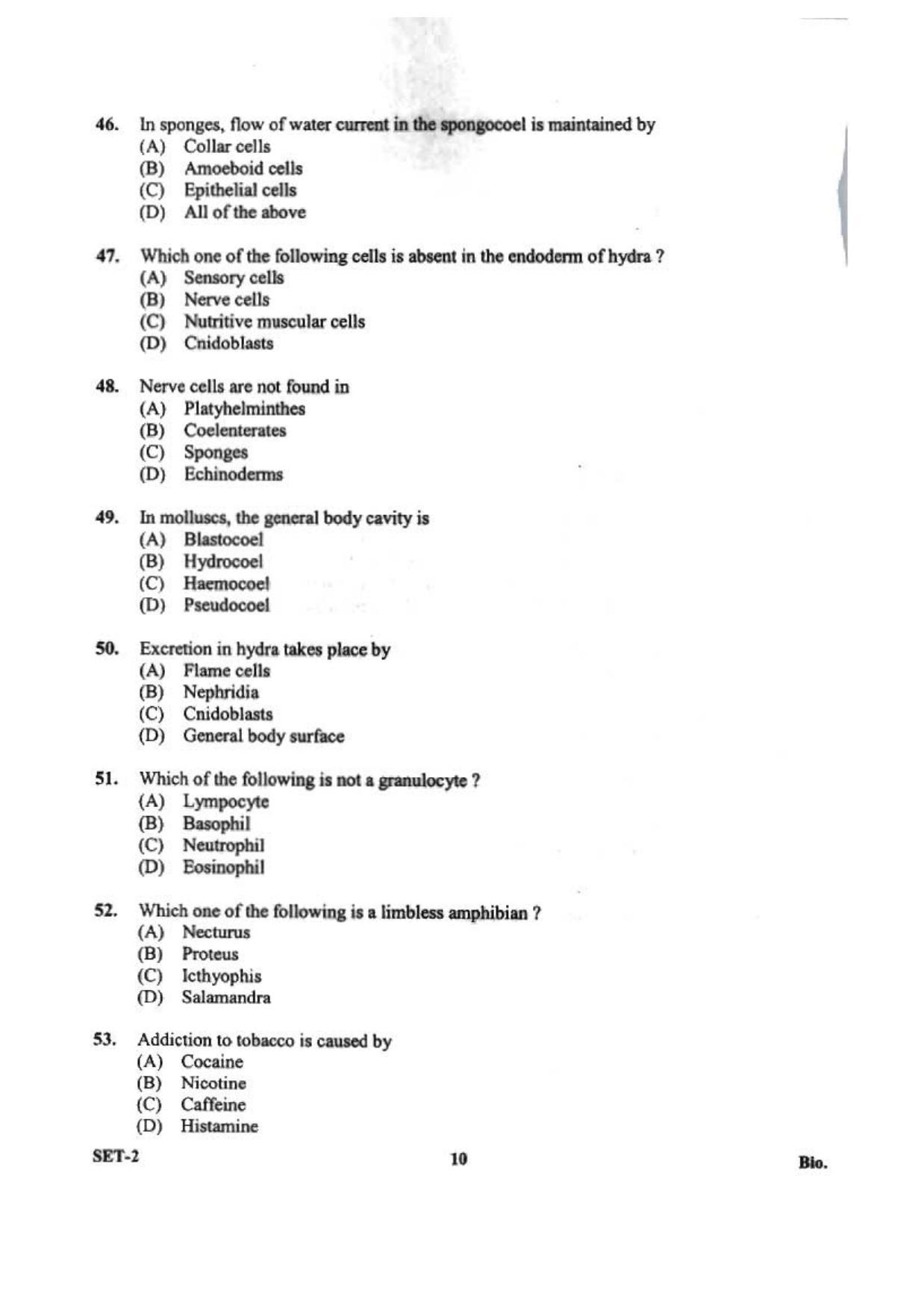 OJEE 2013 Biology Set 2 Question Paper - Page 8