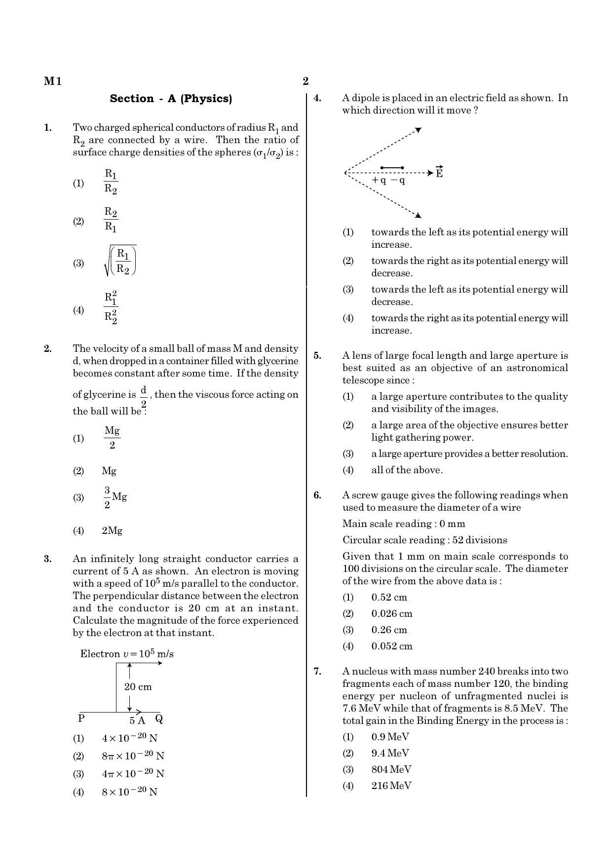 NEET M1 2021 Question Paper - Page 2