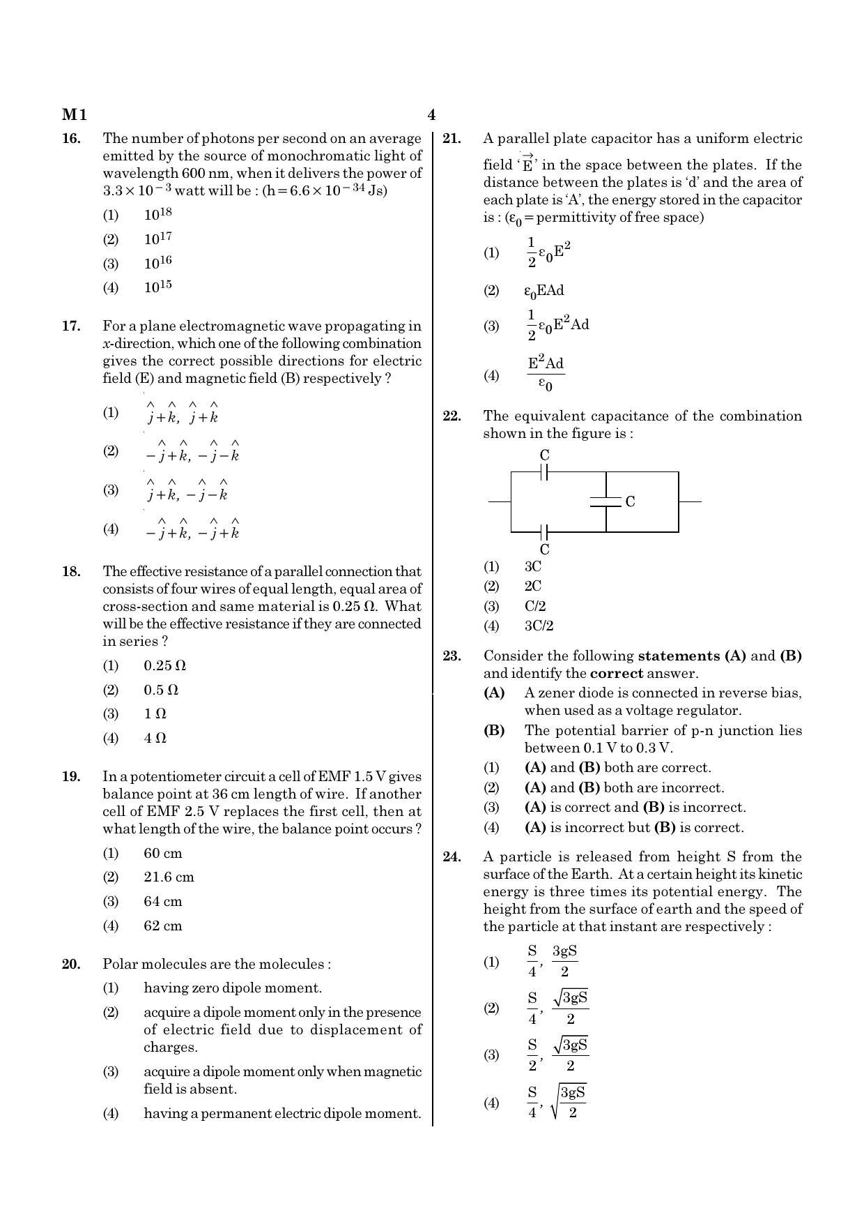 NEET M1 2021 Question Paper - Page 4