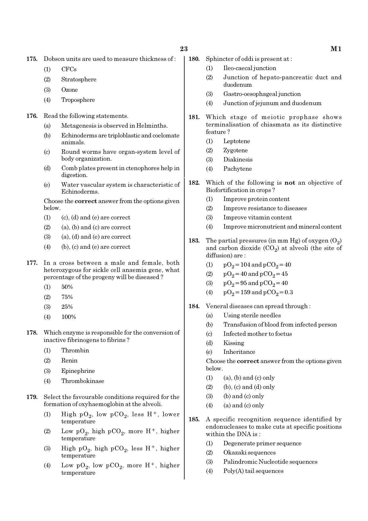 NEET M1 2021 Question Paper - Page 23