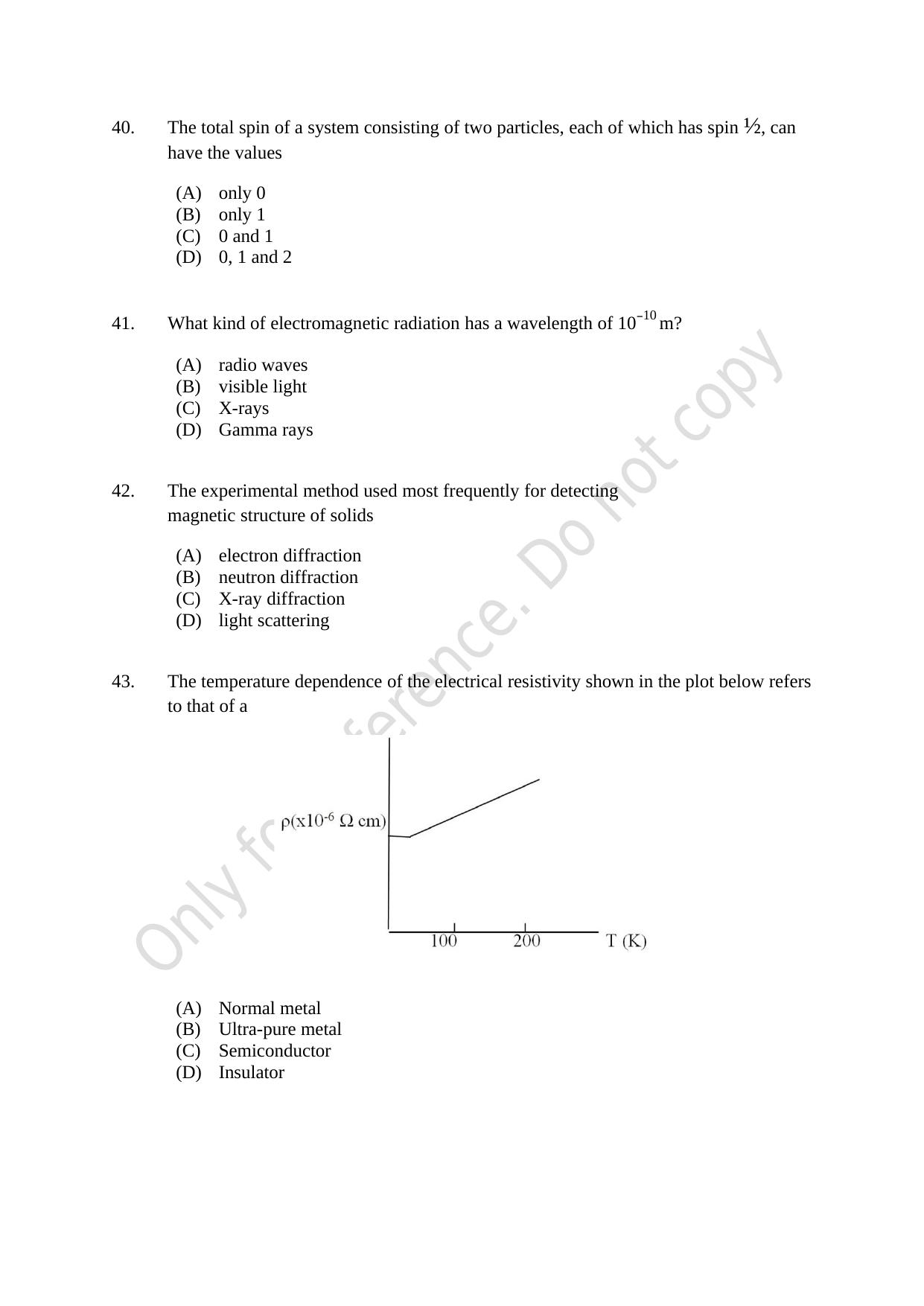 CUSAT CAT 2021 MSc Physics Question Paper - Page 8