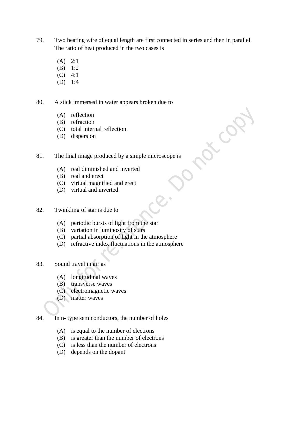 CUSAT CAT 2021 MSc Physics Question Paper - Page 16