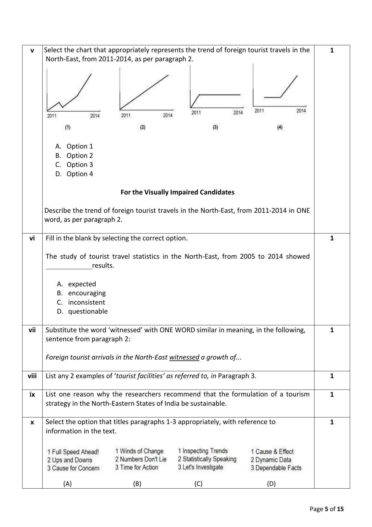 CBSE Class 10 English (Language & Literature) Sample Papers 2023 - Page 5