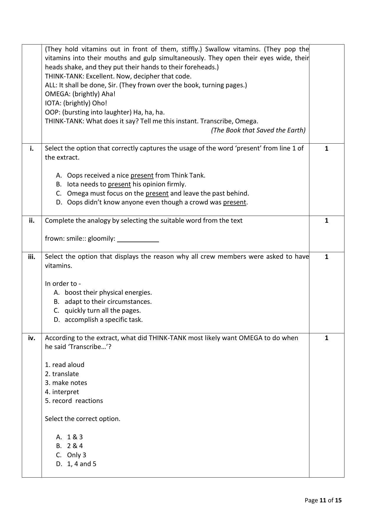 CBSE Class 10 English (Language & Literature) Sample Papers 2023 - Page 11