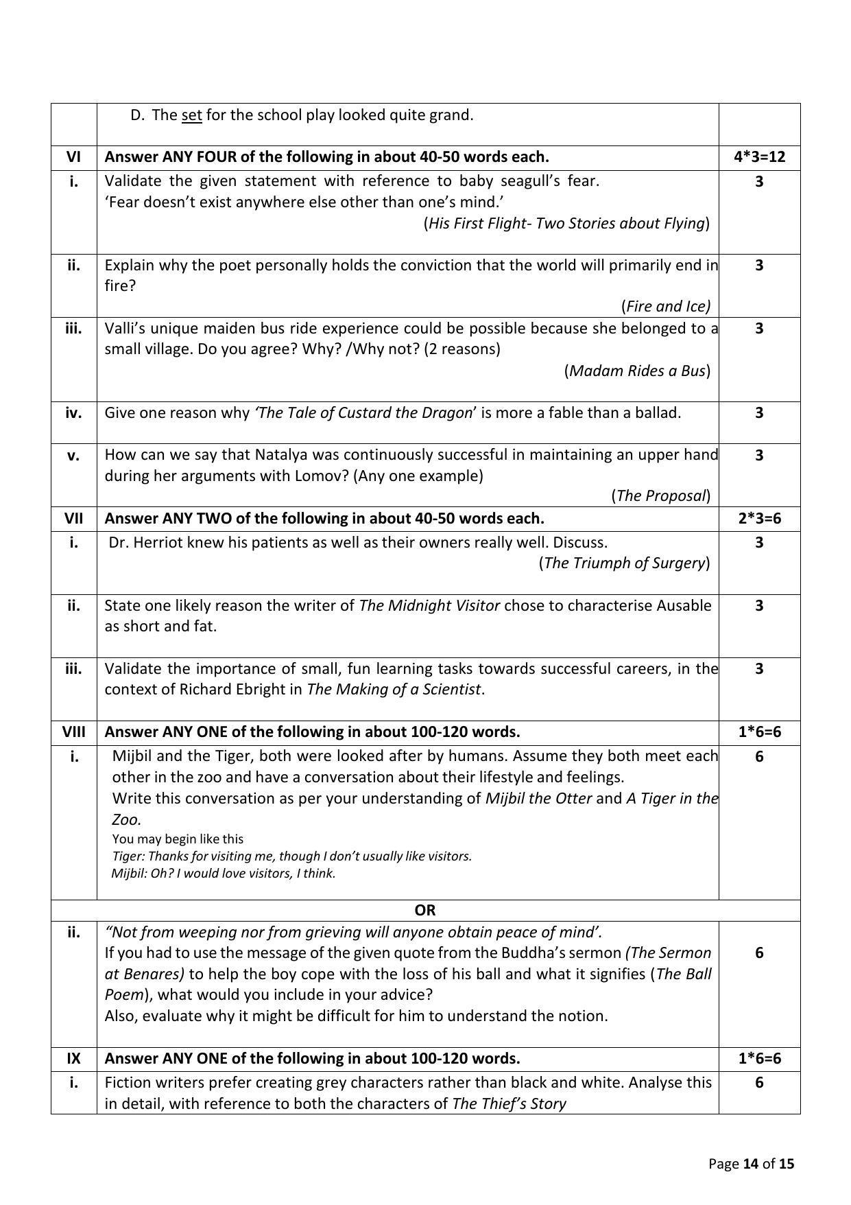 CBSE Class 10 English (Language & Literature) Sample Papers 2023 - Page 14