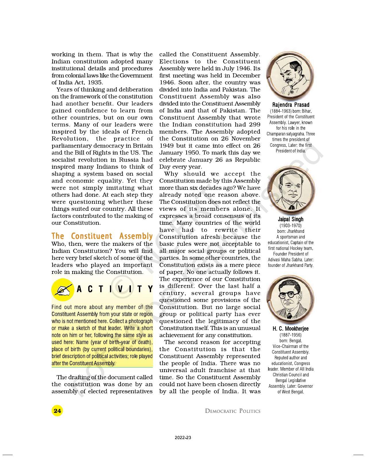 NCERT Book for Class 9 Civics Chapter 3 Constitutional Design - Page 7