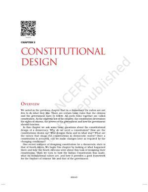 NCERT Book for Class 9 Civics Chapter 3 Constitutional Design