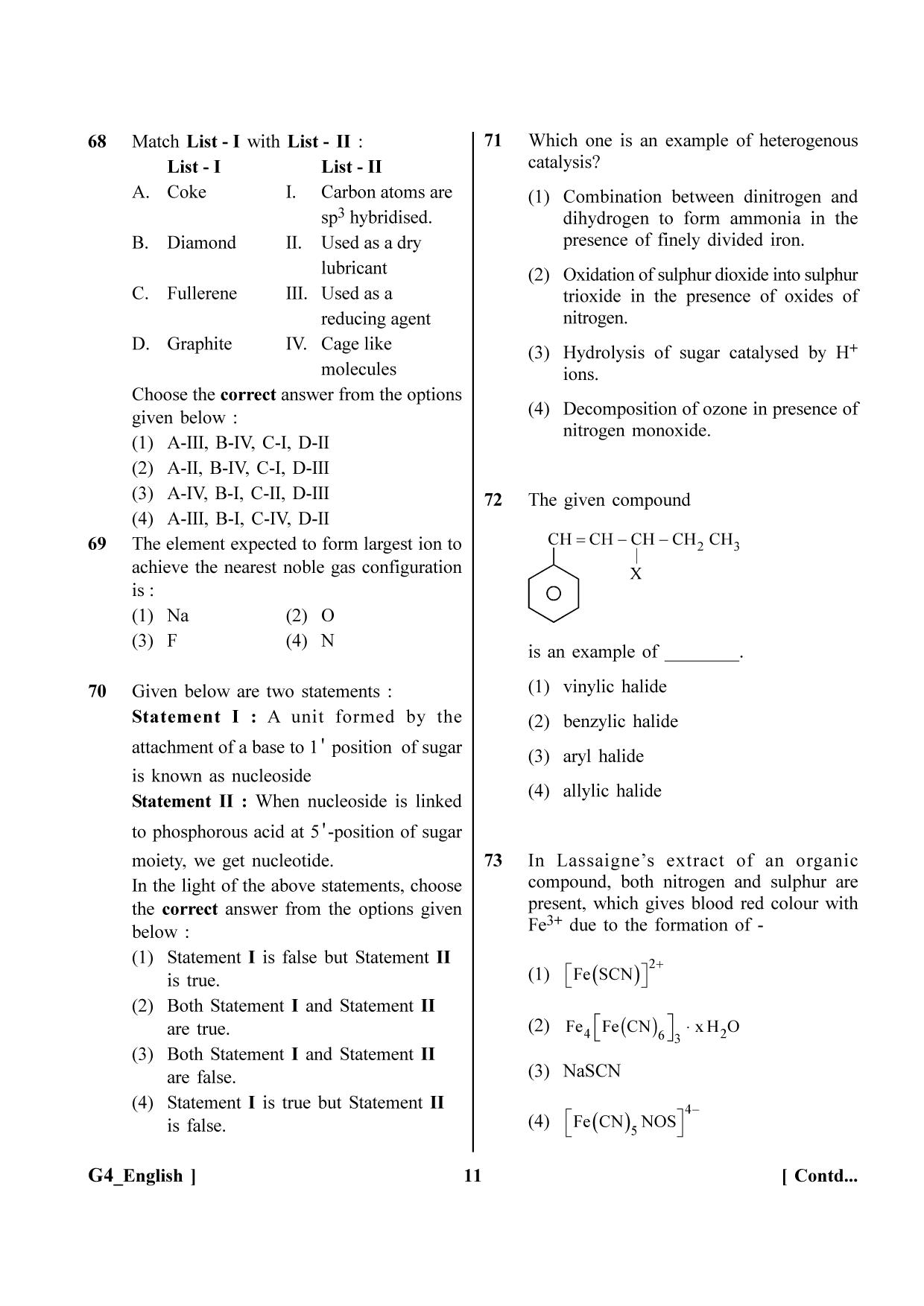 NEET 2023 G4 Question Paper - Page 11