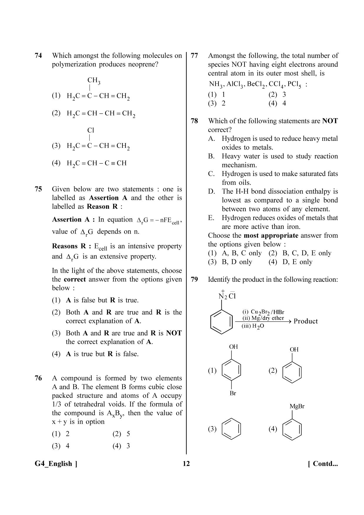 NEET 2023 G4 Question Paper - Page 12