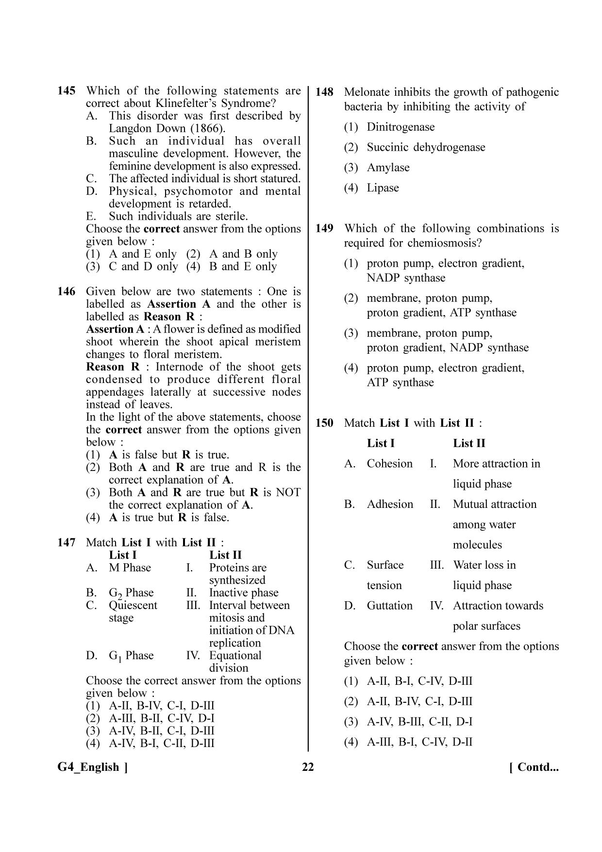 NEET 2023 G4 Question Paper - Page 22