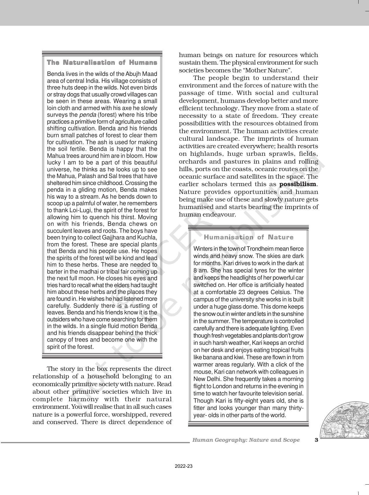 NCERT Book for Class 12 Geography (Part-1) Chapter 1 Human Geography Nature and Scope - Page 3