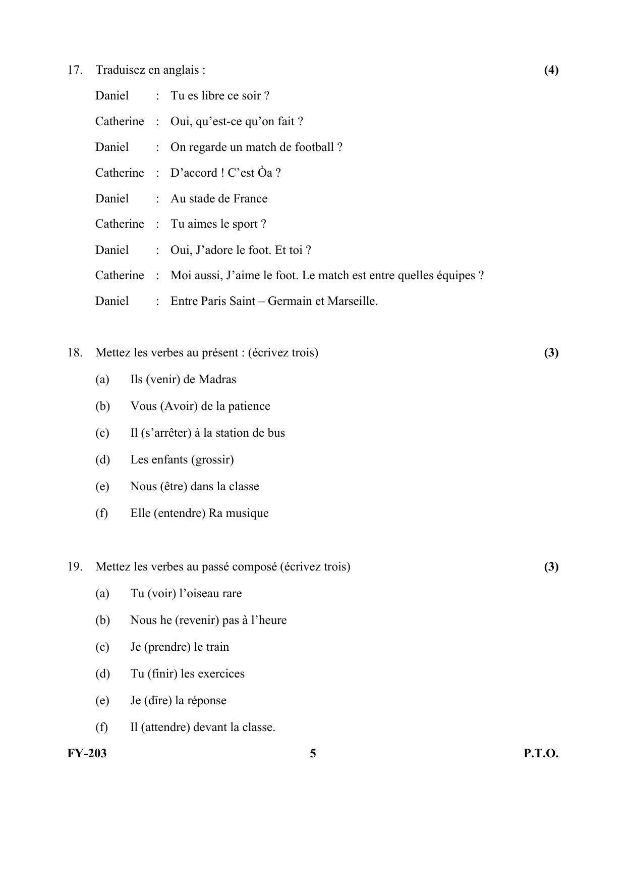 Kerala Plus One (Class 11th) Part-II French Question Paper 2021 - Page 5