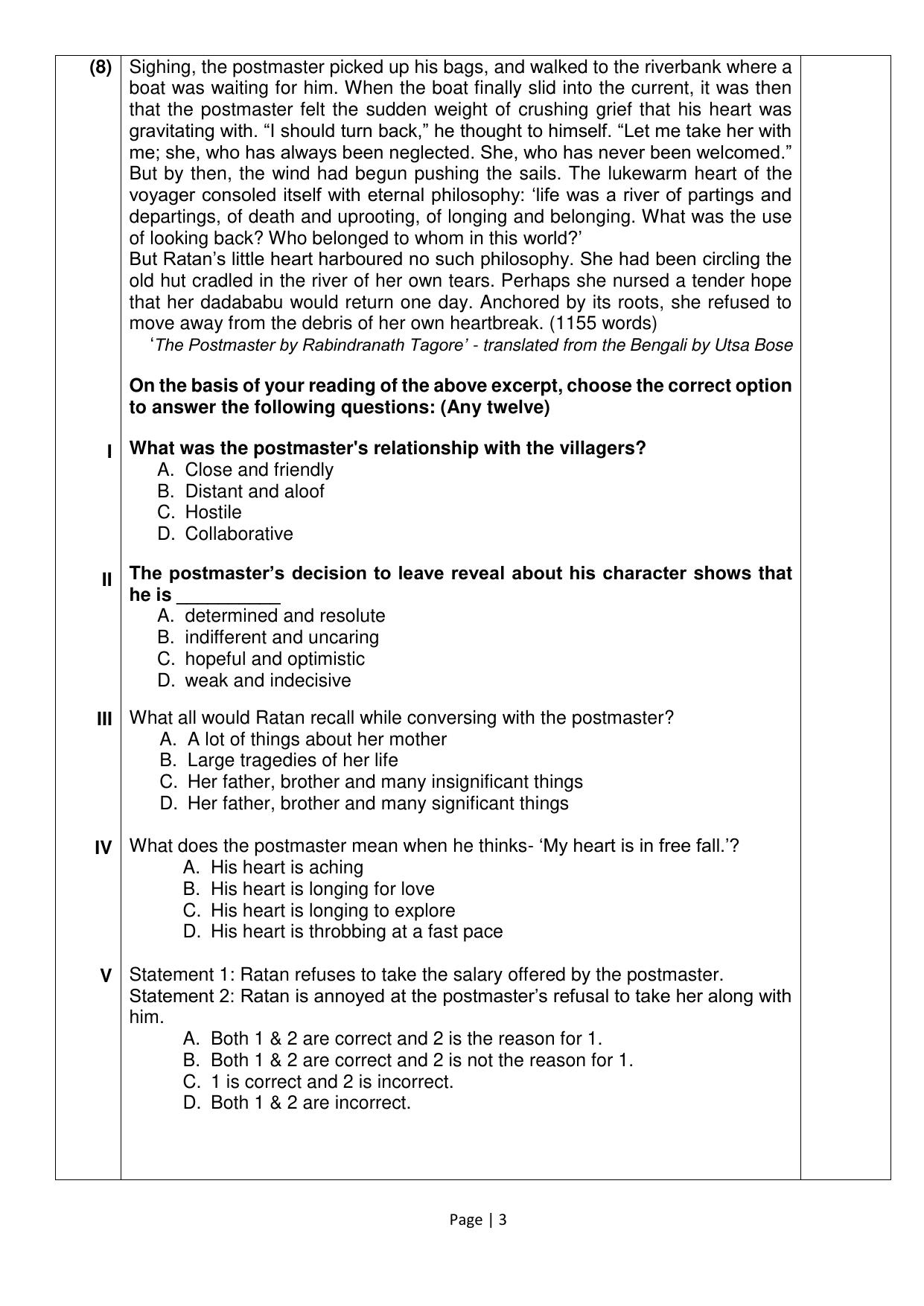 CBSE Class 12 English Elective Sample Question Paper 2024-25 - Page 3