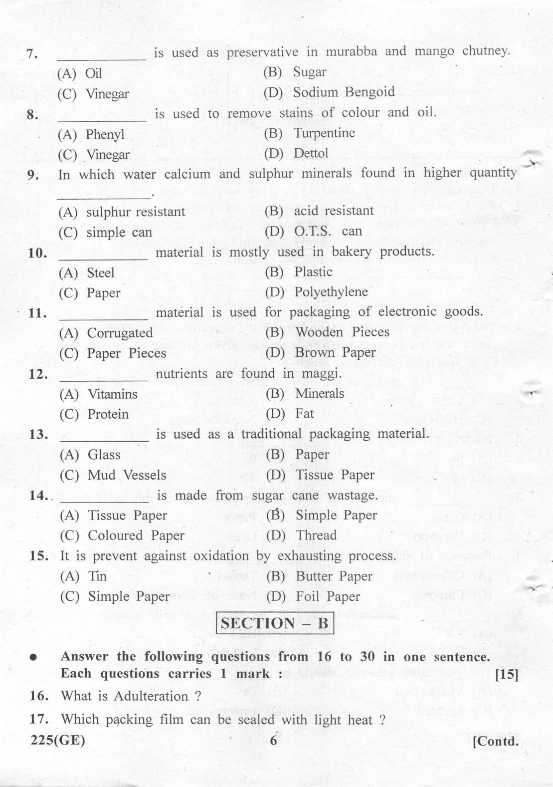 Gujarat Board Class 12th Question Paper 2022: (GE) Plant Management - Page 6