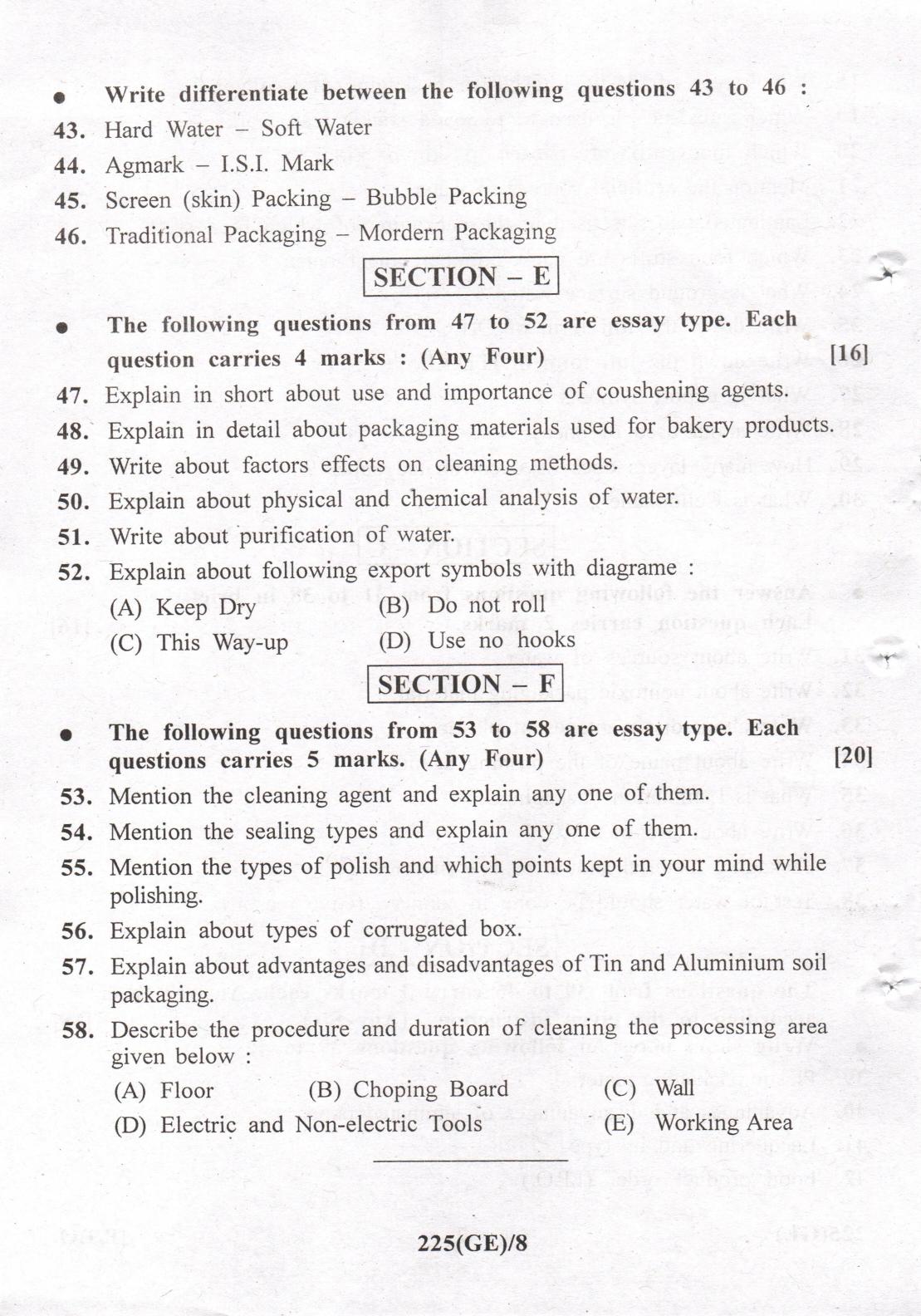 Gujarat Board Class 12th Question Paper 2022: (GE) Plant Management - Page 8