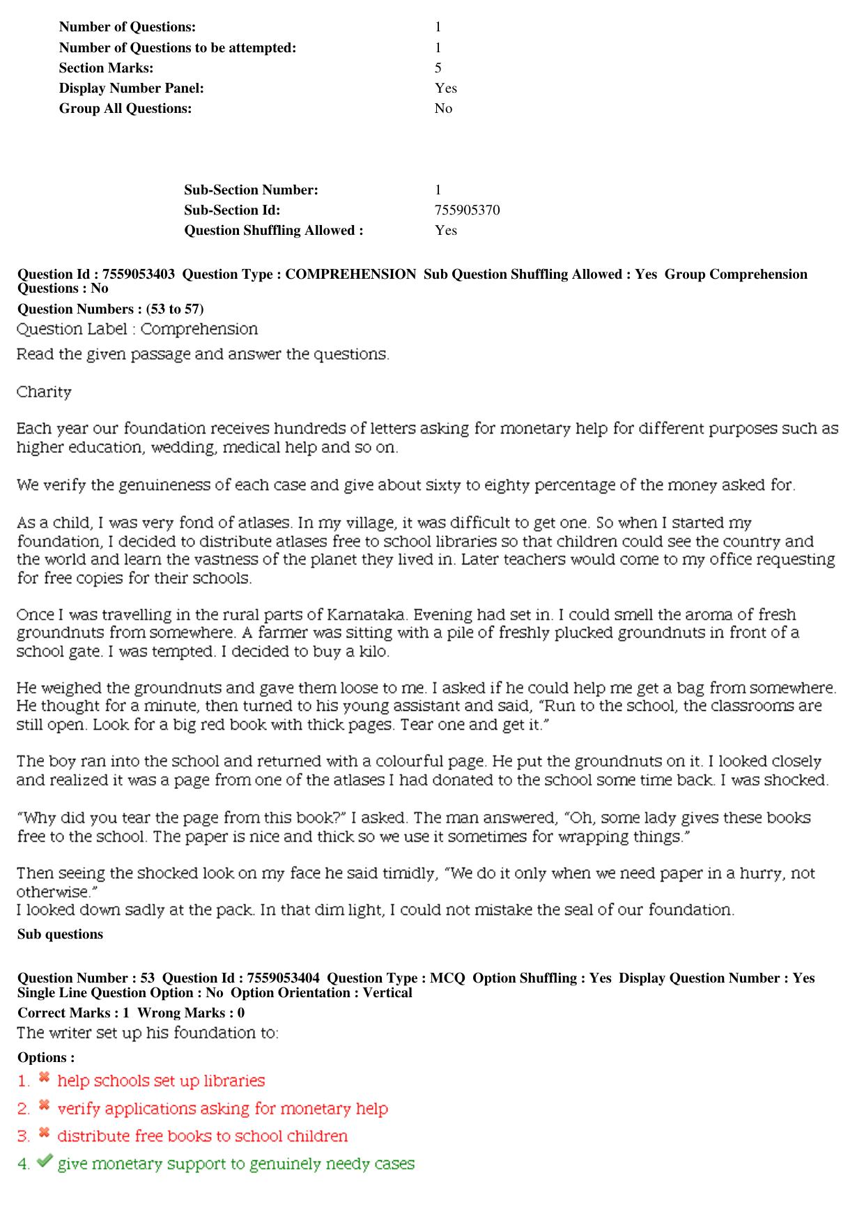 MP CPCT 04th Aug 2019 CPCT Question Paper Shift 1 - Page 23